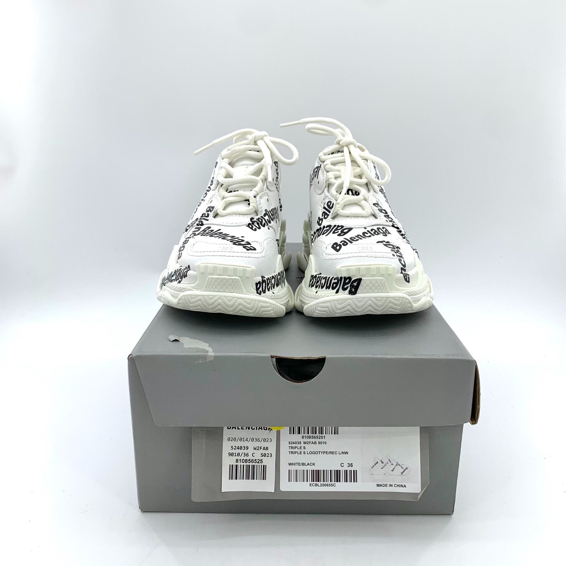 Balenciaga Balenciaga Logo Print Triple S Sneakers Size 36 Size US 6 / IT 36 - 9 Thumbnail