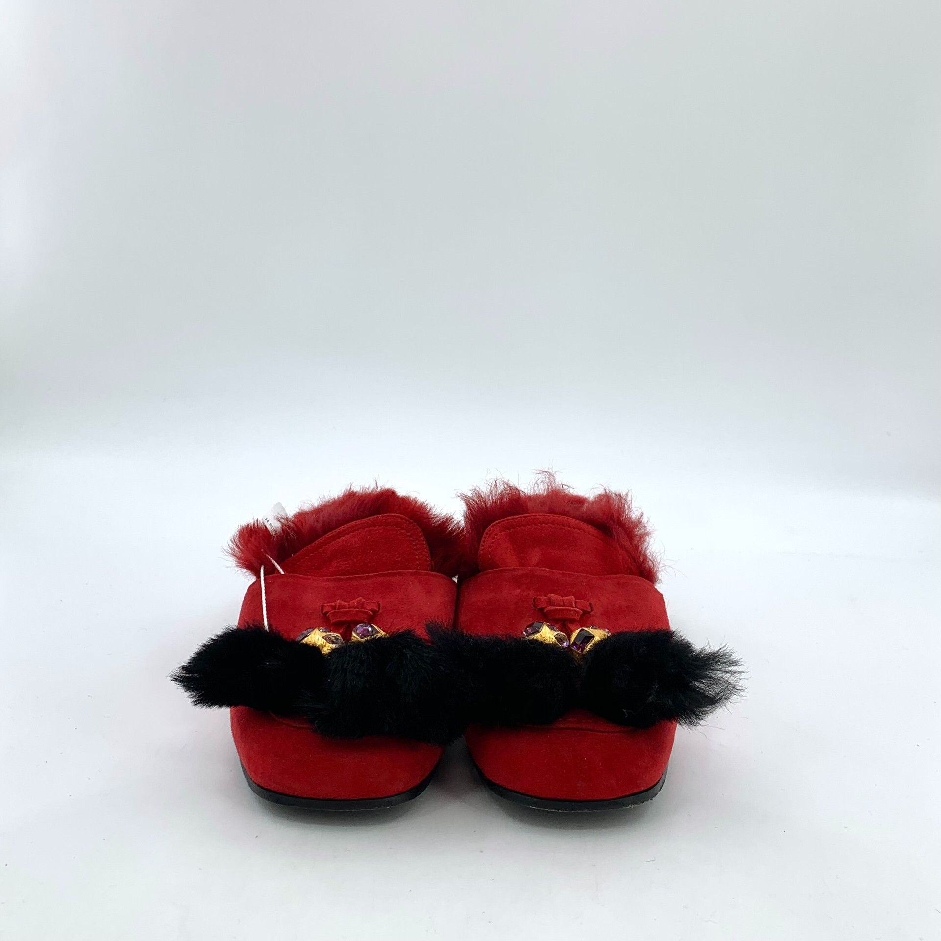 Prada Prada Fur Trim Crystal Embellished Mules 35 Size US 5 / IT 35 - 4 Thumbnail