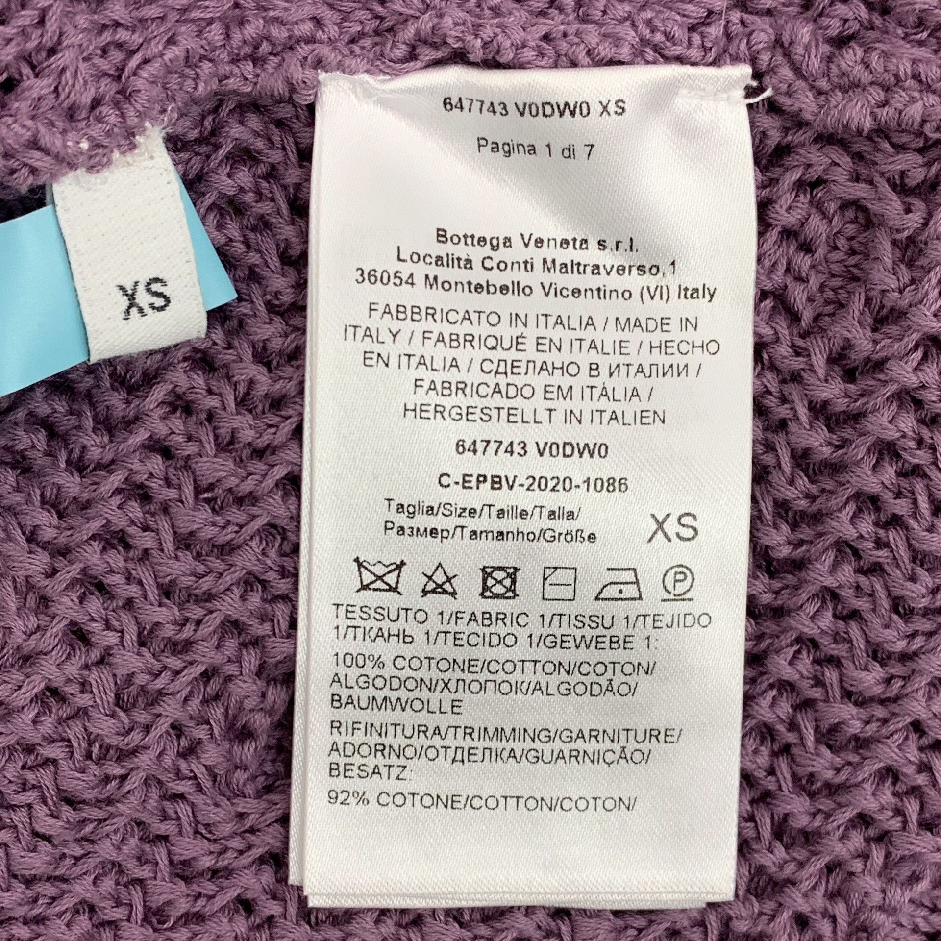 Bottega Veneta Bottega Veneta Purple Open Knit Cotton Sweater XS Size XS / US 0-2 / IT 36-38 - 7 Thumbnail