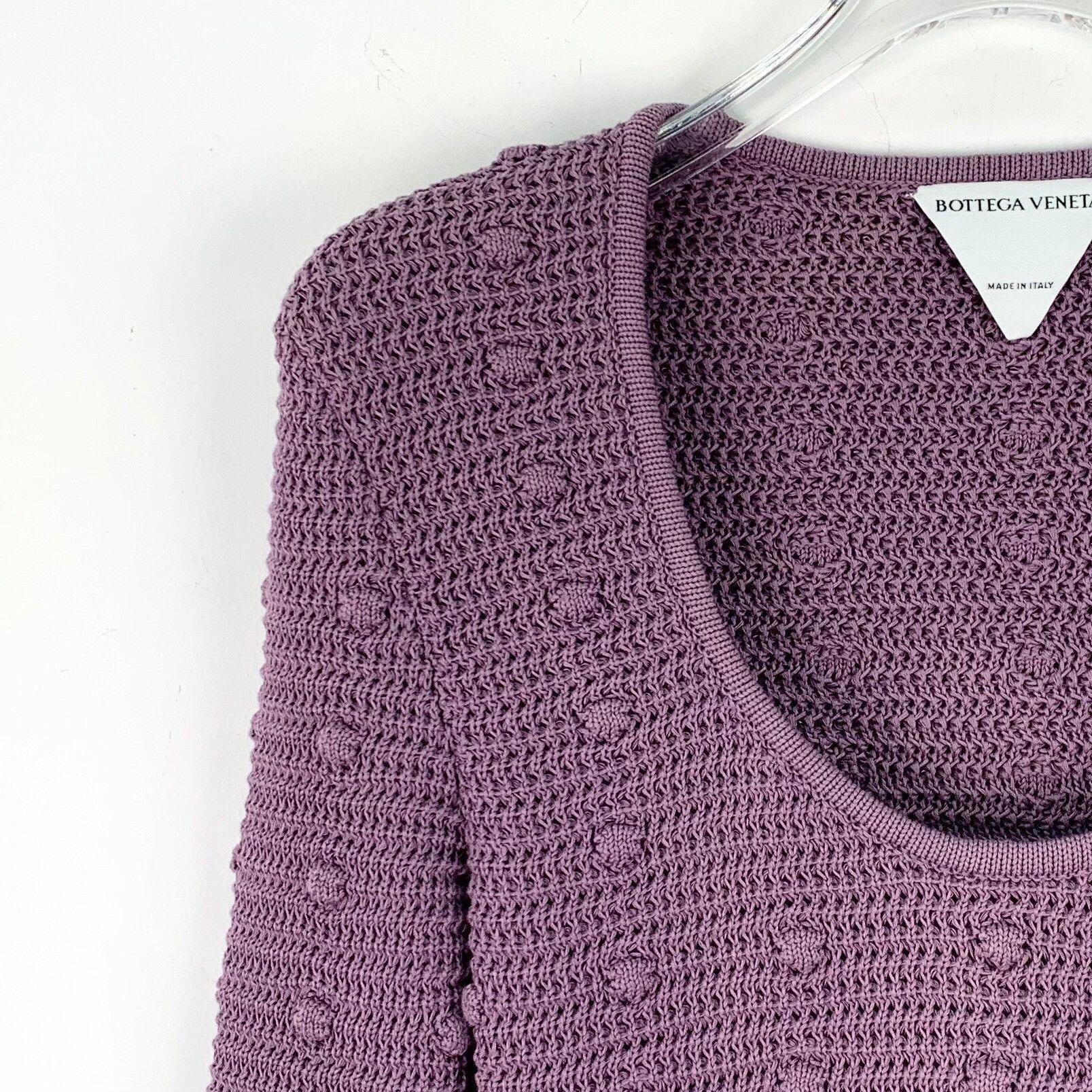 Bottega Veneta Bottega Veneta Purple Open Knit Cotton Sweater XS Size XS / US 0-2 / IT 36-38 - 4 Thumbnail