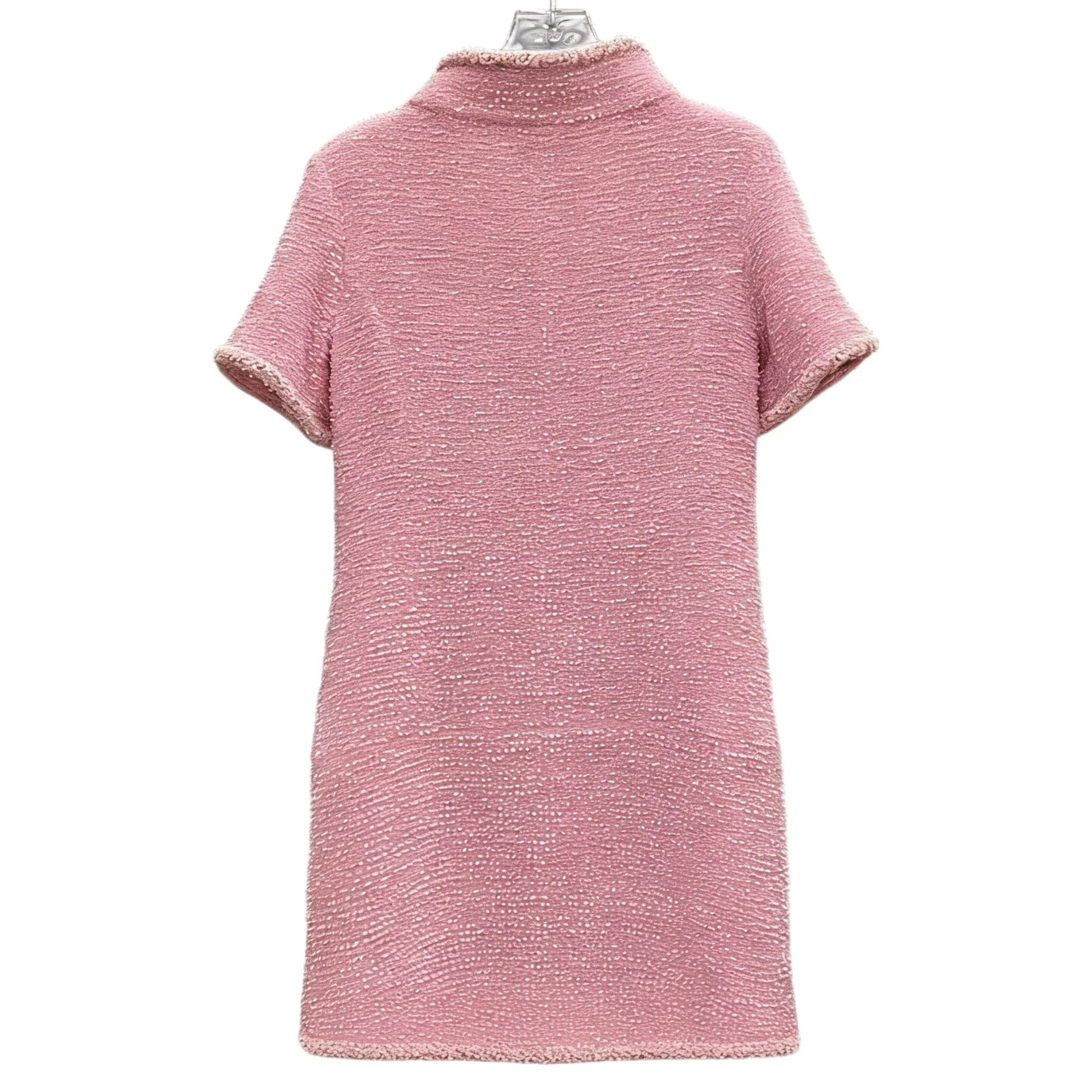 Chanel Chanel Pink Multi-Pocket Tweed Zip Mini Dress Size 38 Size S / US 4 / IT 40 - 3 Thumbnail