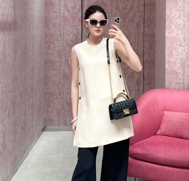 Dior Dior Button Decor Wool Silk Mini Dress FR 38 Size S / US 4 / IT 40 - 8 Thumbnail
