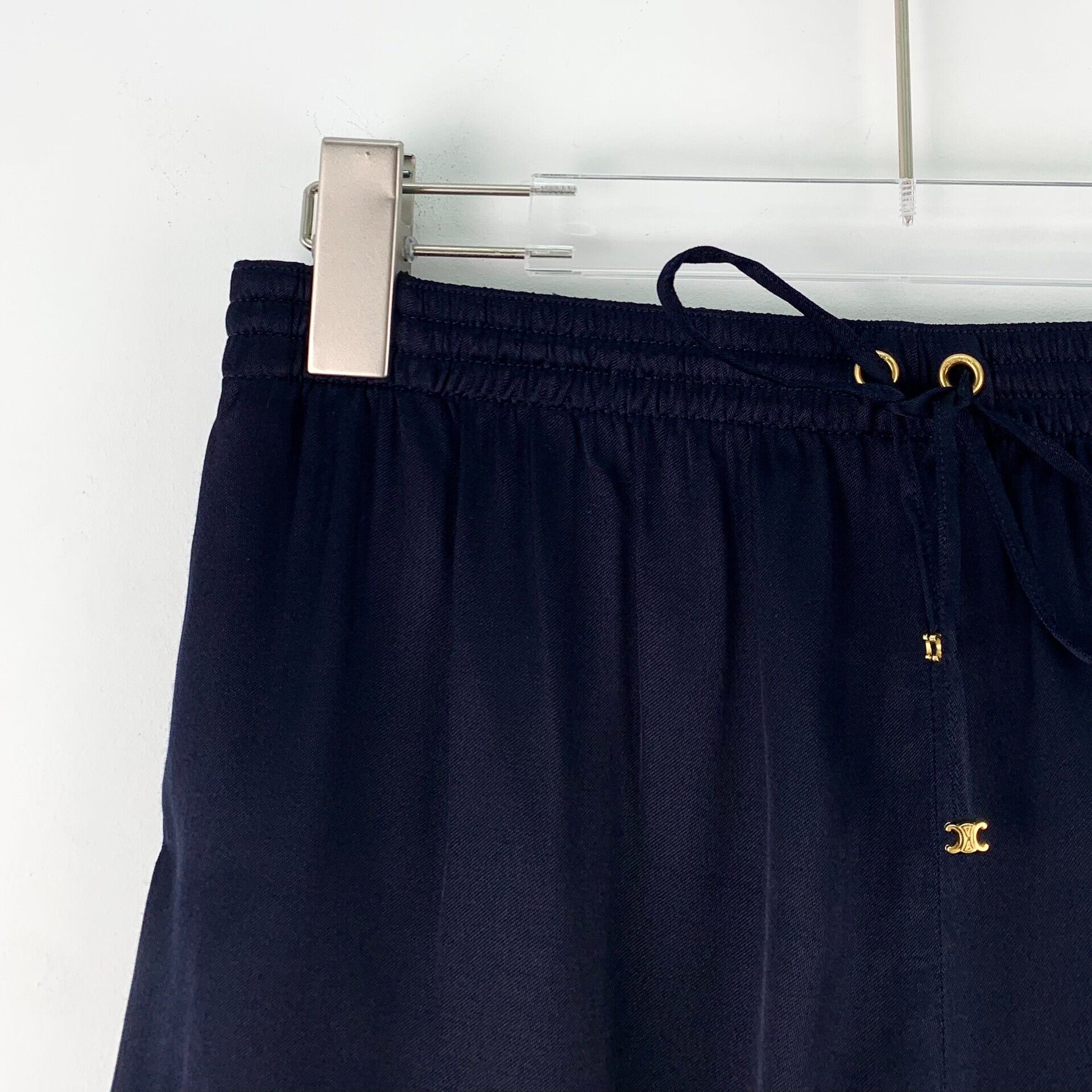 Celine Celine Trimmed Viscose Drawstring Shorts 34 Size 24" / US 00 / IT 34 - 4 Thumbnail