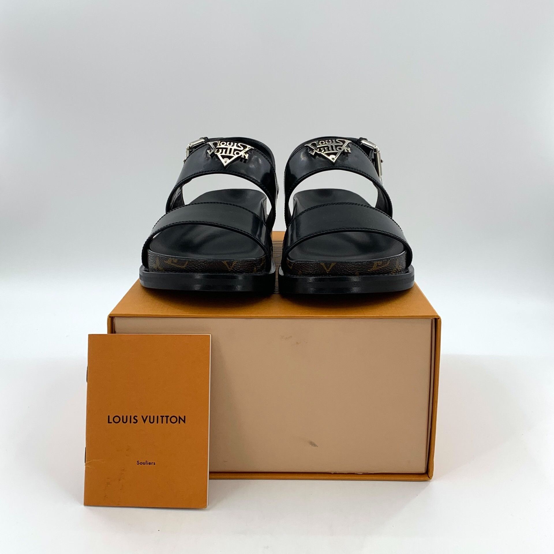 Louis Vuitton Louis Vuitton Crossroads Monogram Buckle Sandals 38 Size US 8 / IT 38 - 10 Thumbnail