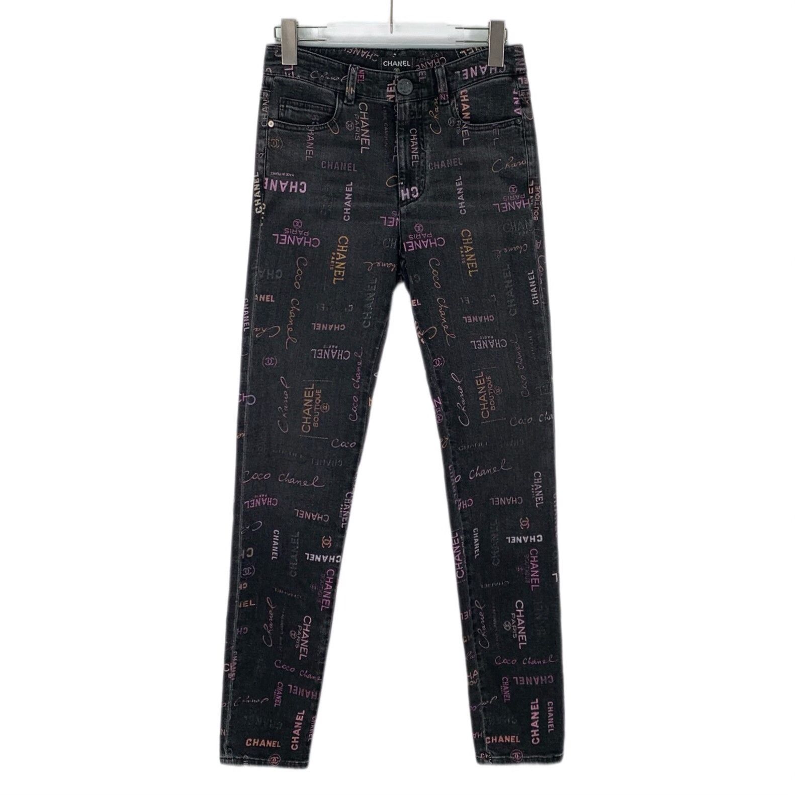 Chanel Chanel Logo Graffiti Print Denim Jeans 36 Size 26" / US 2 / IT 38 - 2 Thumbnail