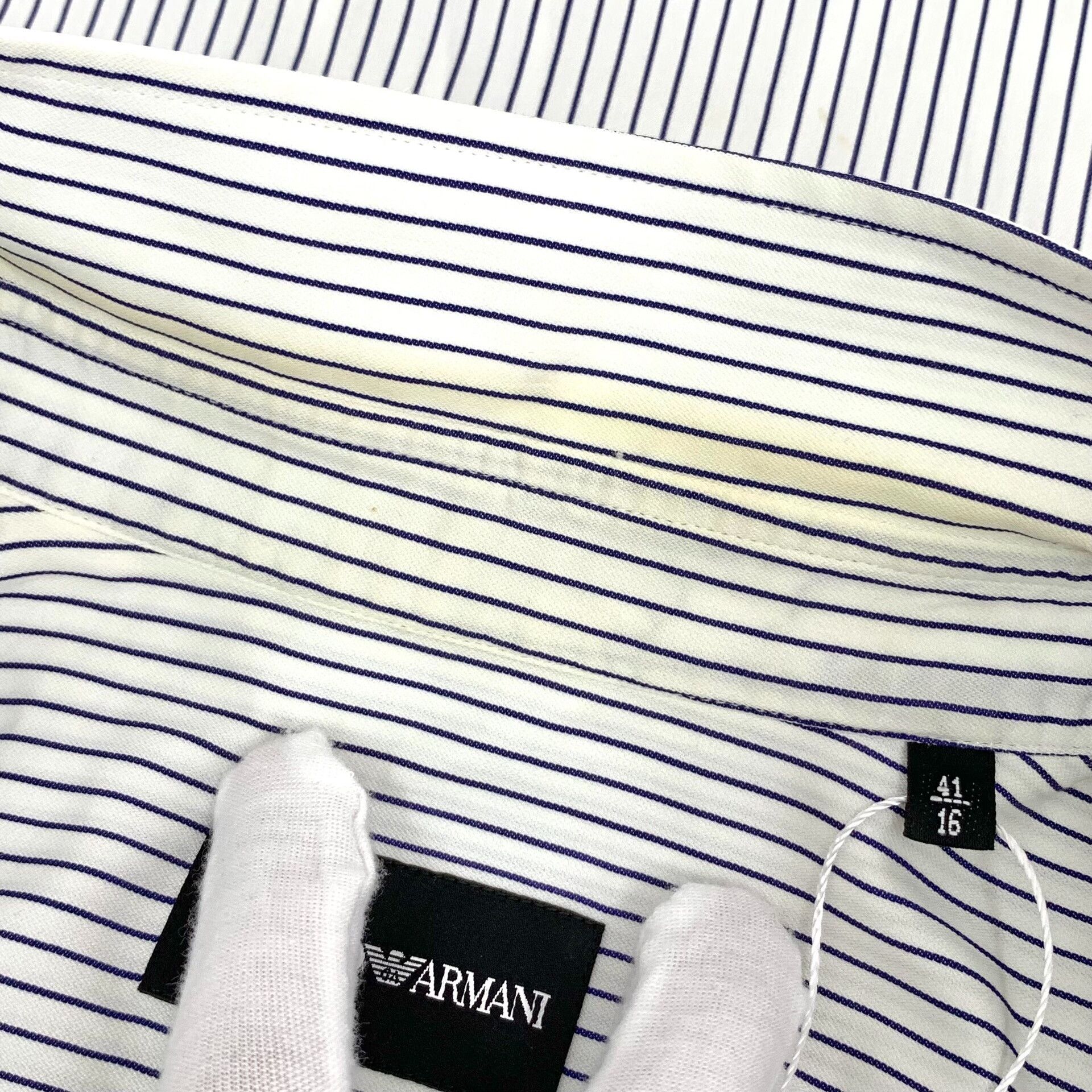 Emporio Armani Emporio Armani Striped Cotton Shirt L Size US L / EU 52-54 / 3 - 9 Thumbnail