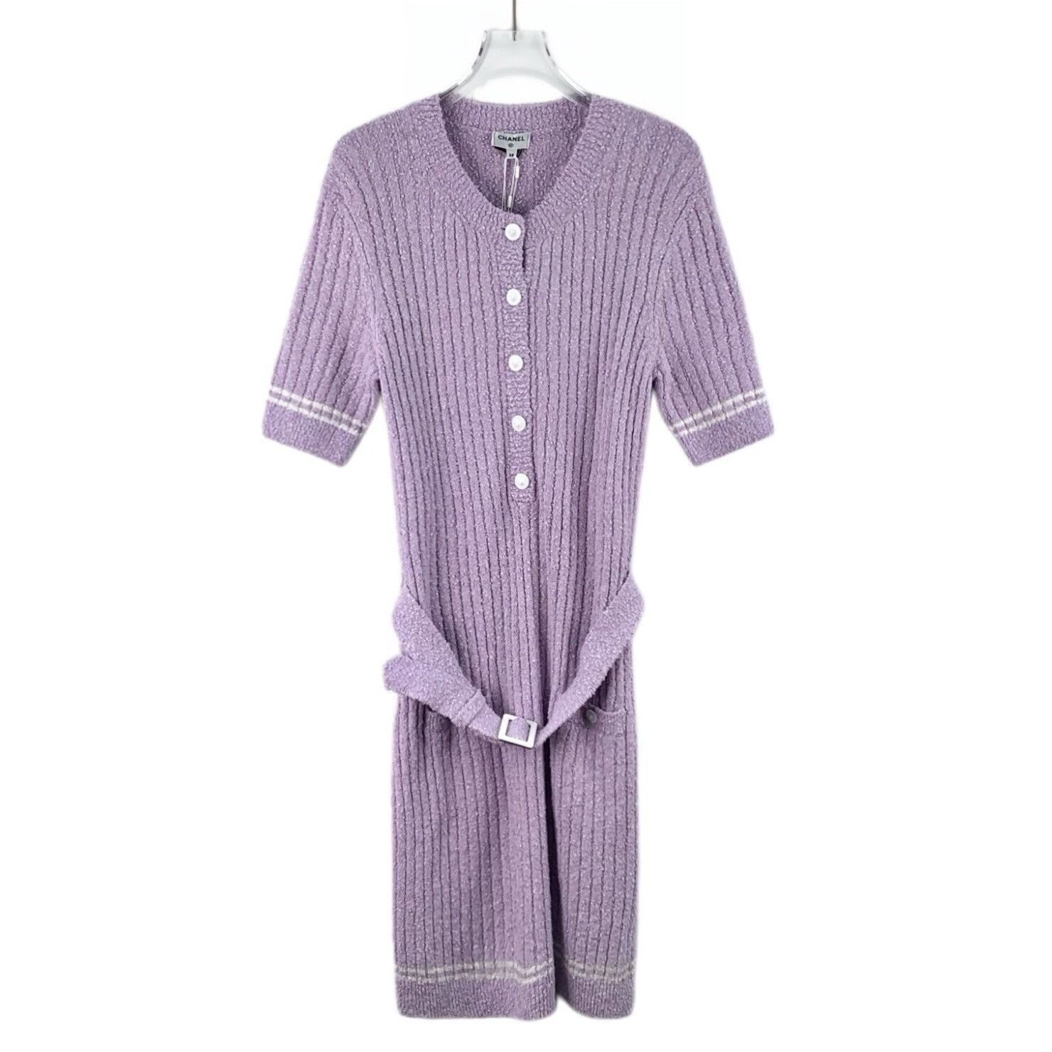 Chanel Chanel 22P Lilac Tweed Mini Dress 38 Size S / US 4 / IT 40 - 2 Thumbnail