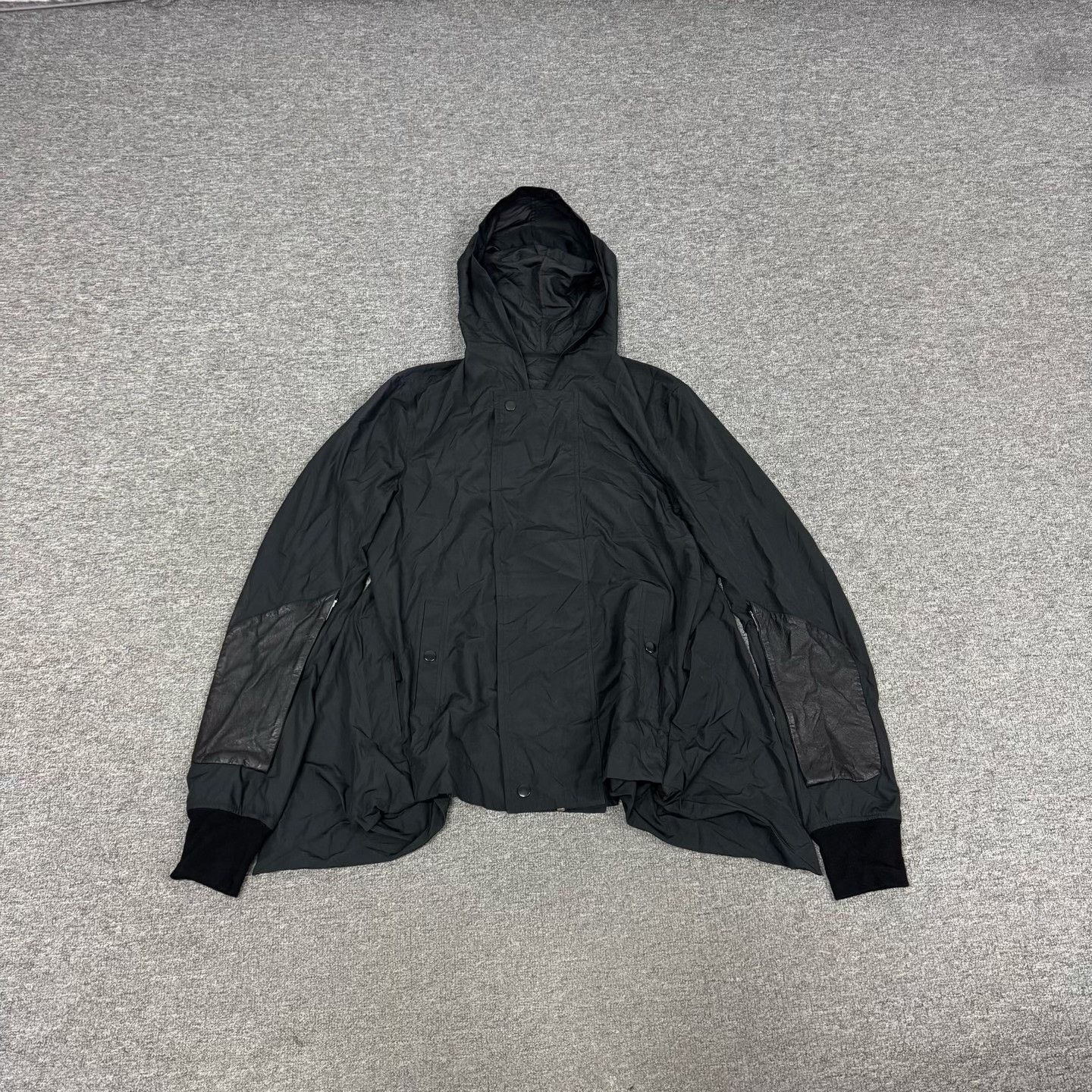 Rick Owens Rick Owens Leather Patch Hooded Jacket Size M Size US M / EU 48-50 / 2 - 2 Thumbnail