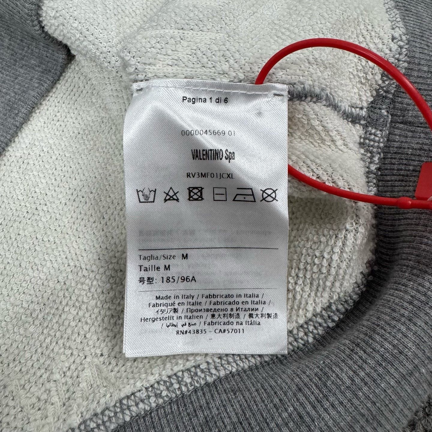 Valentino Valentino VLTN Logo Sweatshirt Gray Size M Size US M / EU 48-50 / 2 - 8 Thumbnail