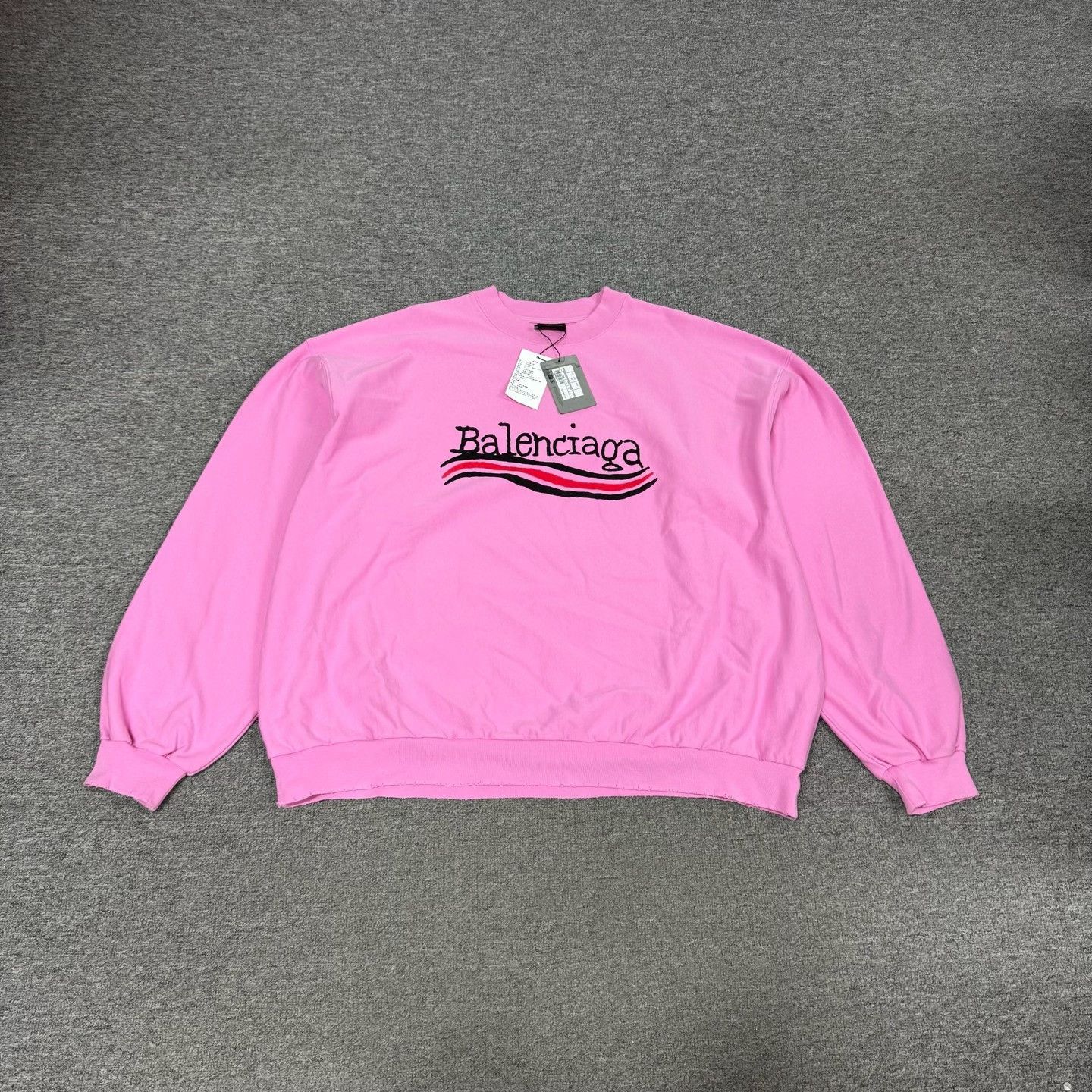 Balenciaga Balenciaga Pink Embroidered Logo Sweatshirt 3 Size L / US 10 / IT 46 - 2 Thumbnail