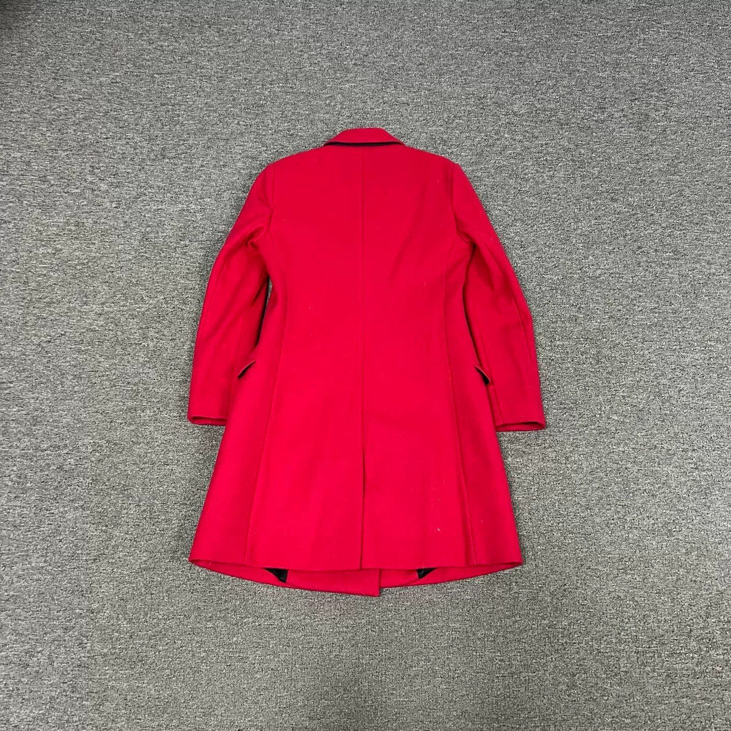 Balenciaga Balenciaga Red Wool Double Breasted Coat FR 38 Size S / US 4 / IT 40 - 3 Thumbnail