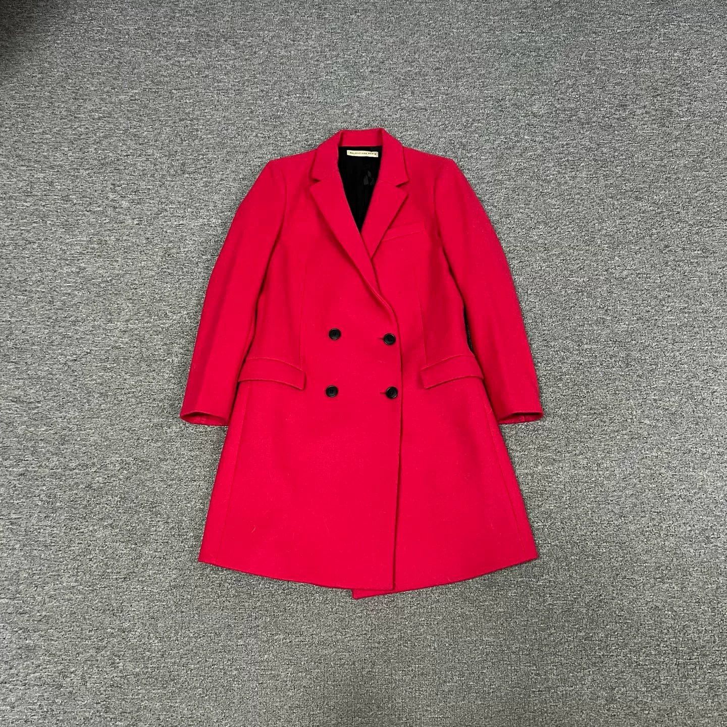 Balenciaga Balenciaga Red Wool Double Breasted Coat FR 38 Size S / US 4 / IT 40 - 2 Thumbnail