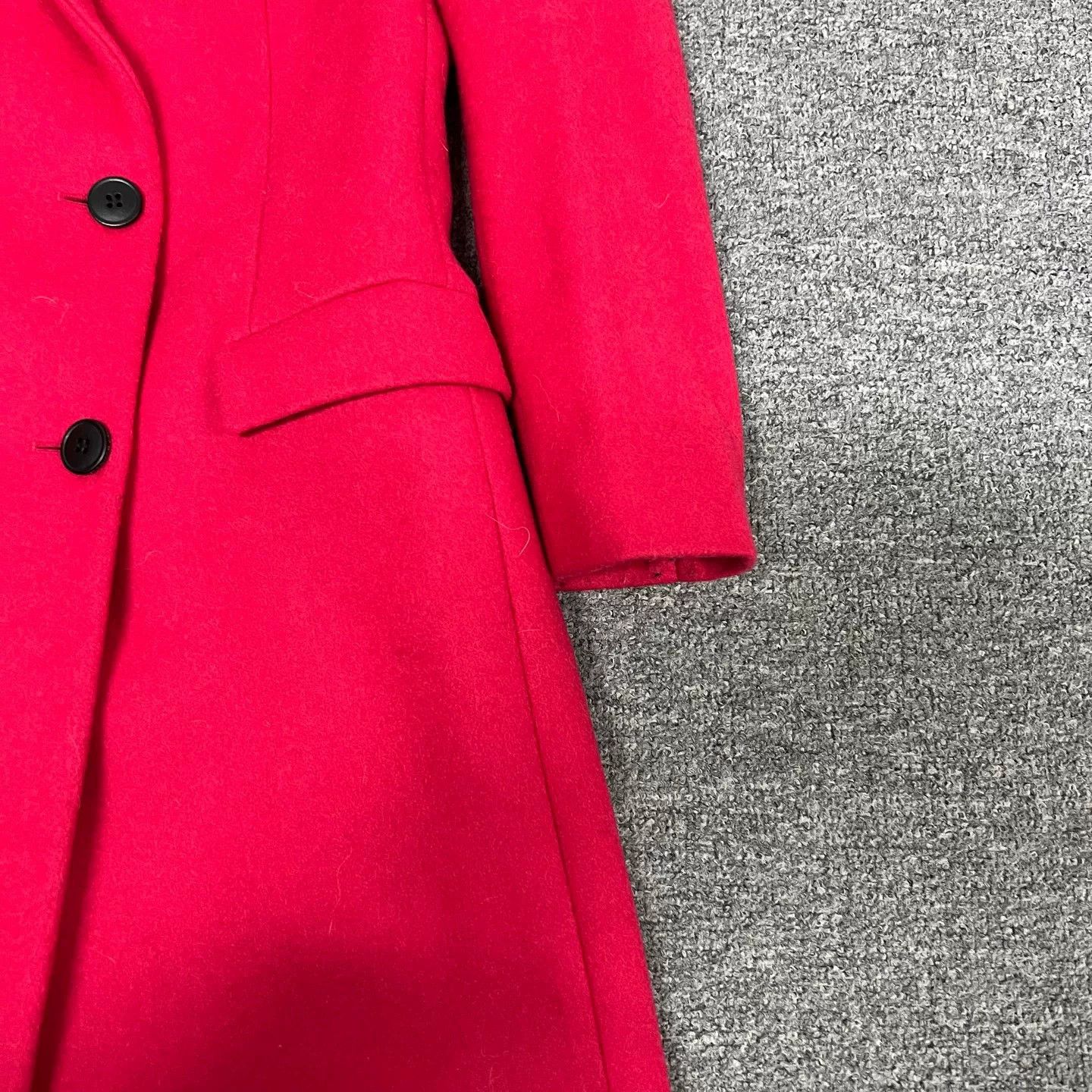 Balenciaga Balenciaga Red Wool Double Breasted Coat FR 38 Size S / US 4 / IT 40 - 4 Thumbnail