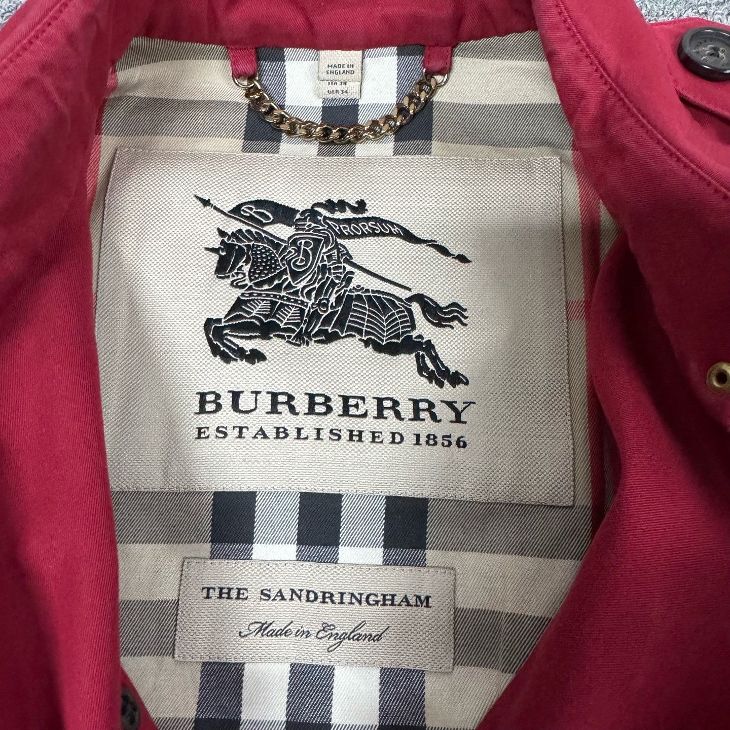 Burberry Burberry Red Sandringham Trench Coat UK 6 Size XS / US 0-2 / IT 36-38 - 6 Thumbnail