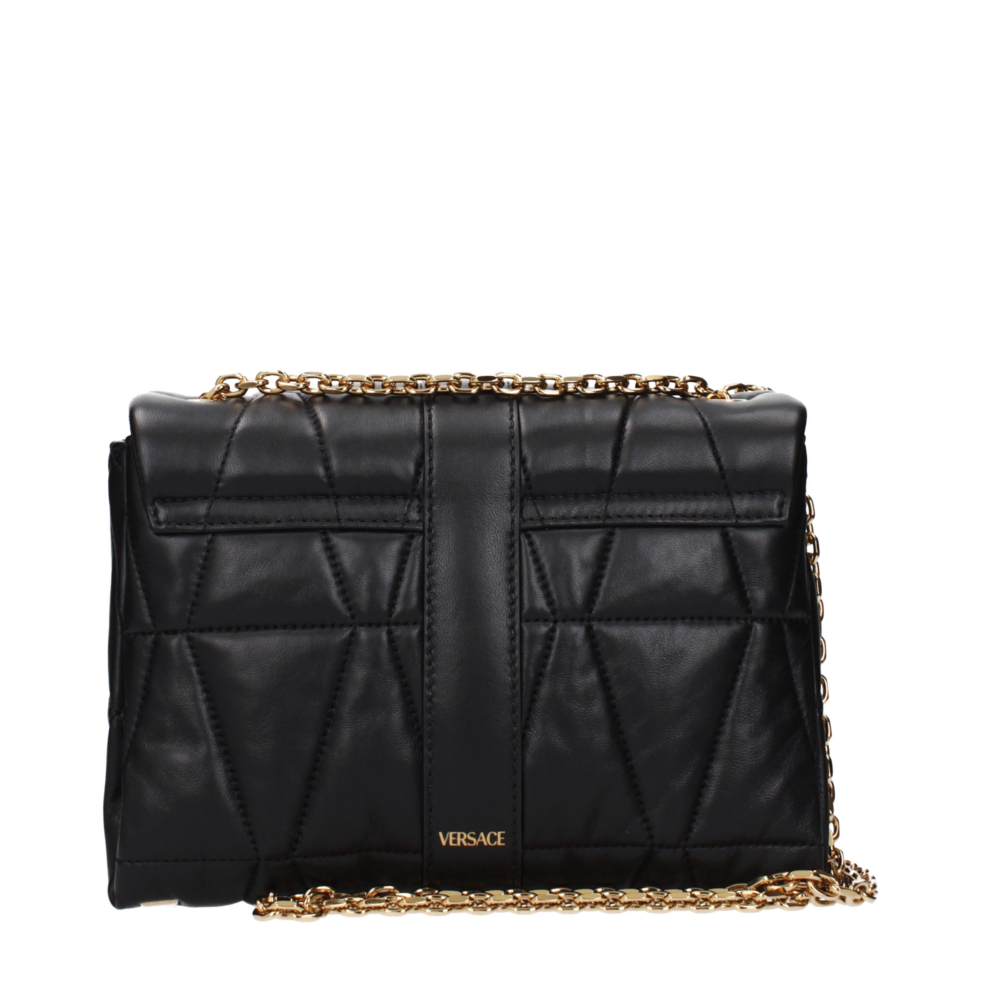 Versace Versace Shoulder Bags Women Leather Black Size ONE SIZE - 3 Thumbnail