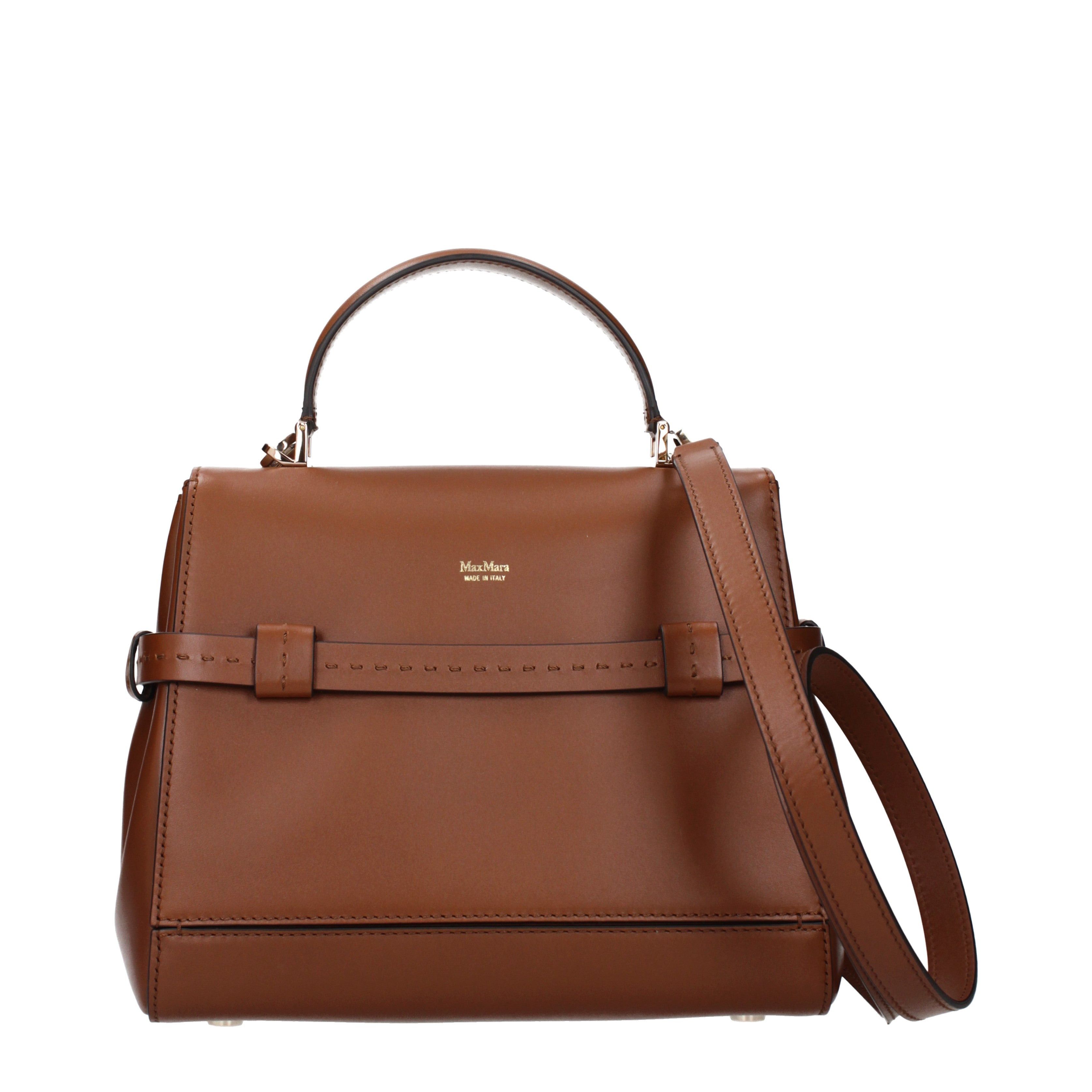 Max Mara Max Mara Handbags Women Leather Brown Size ONE SIZE - 3 Thumbnail