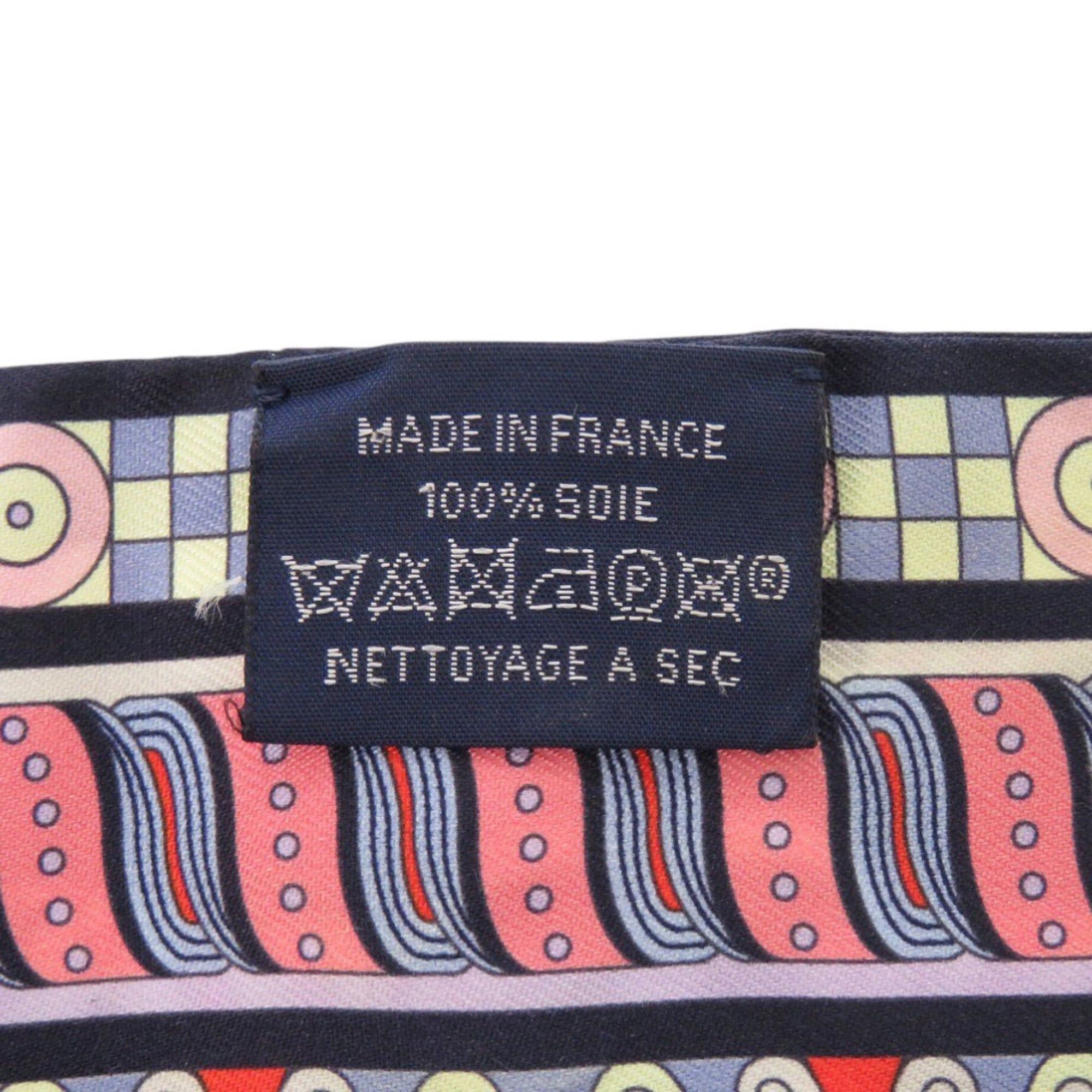 Hermes Like New Hermes Twilly Harnais en Rosace (Rose Window Harness) Silk Navy Scarf/Muffler 0395HERMES Size ONE SIZE - 3 Thumbnail