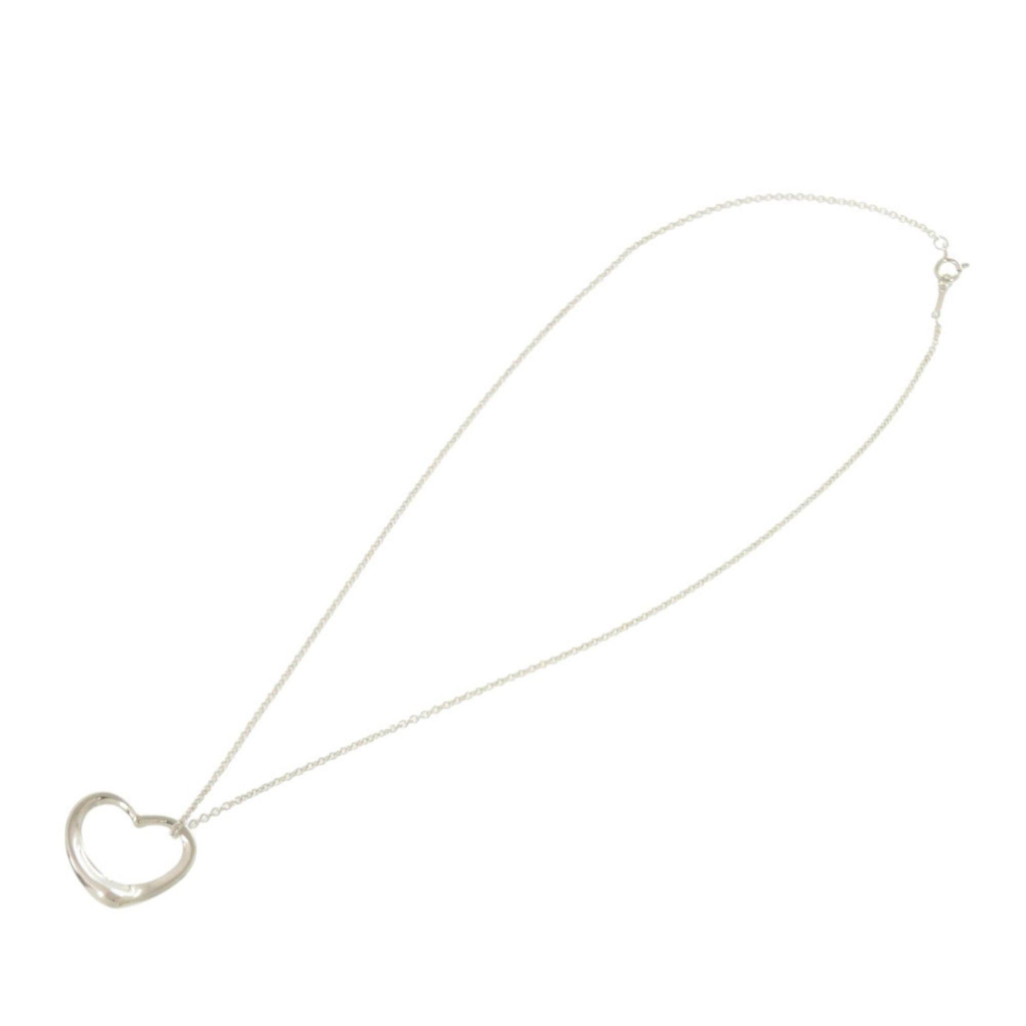 Tiffany & Co. Excellent condition Tiffany & Co. Open Heart Elsa Peretti necklace, sterling silver 925, item number 1076. Size ONE SIZE - 2 Thumbnail