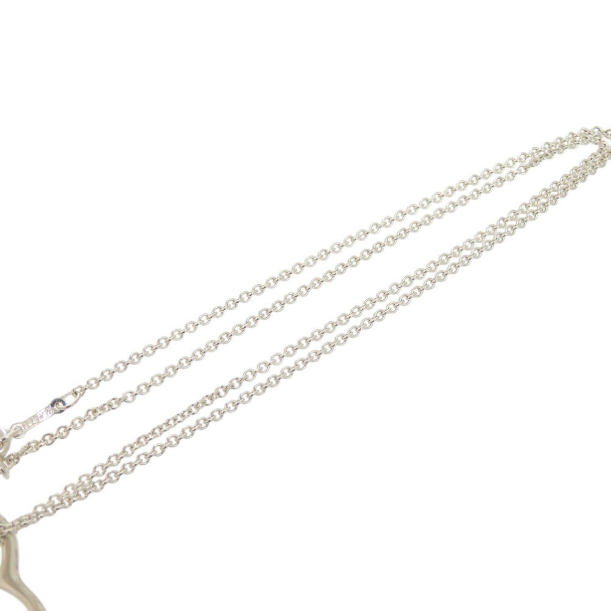 Tiffany & Co. Excellent condition Tiffany & Co. Open Heart Elsa Peretti necklace, sterling silver 925, item number 1076. Size ONE SIZE - 5 Thumbnail