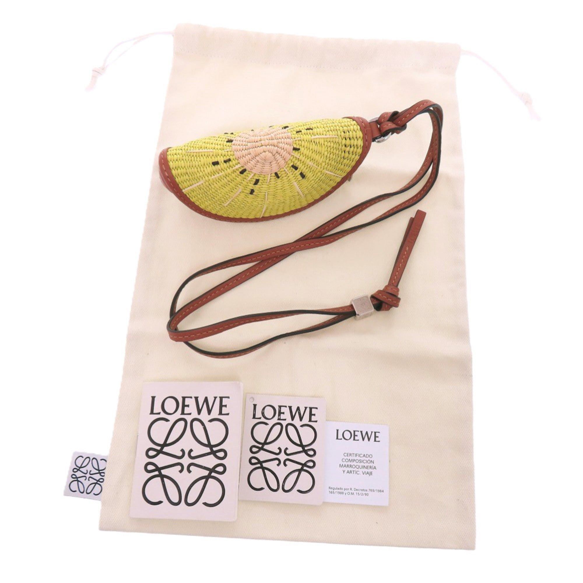 Loewe Like New Loewe Paula's Ibiza Kiwi Coin Purse 412114 Calfskin Iyakara Wallet/Coin Case Green Brown 0724LOEWE Size ONE SIZE - 2 Thumbnail