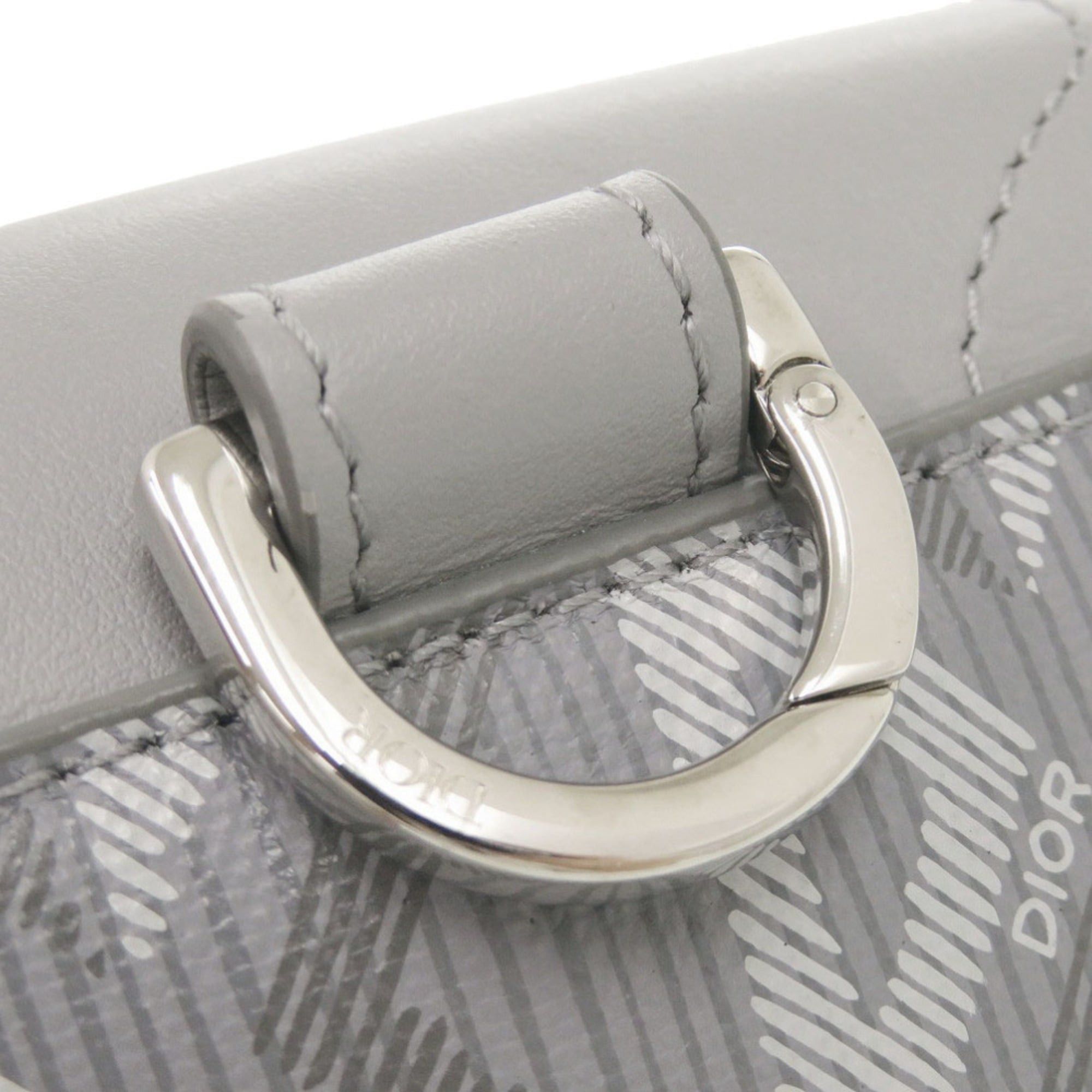 Dior Christian Dior Like New Dior Saddle CD Diamond Leather Grey Business Card Holder/Card Case Wallet 0358Dior Size ONE SIZE - 6 Thumbnail