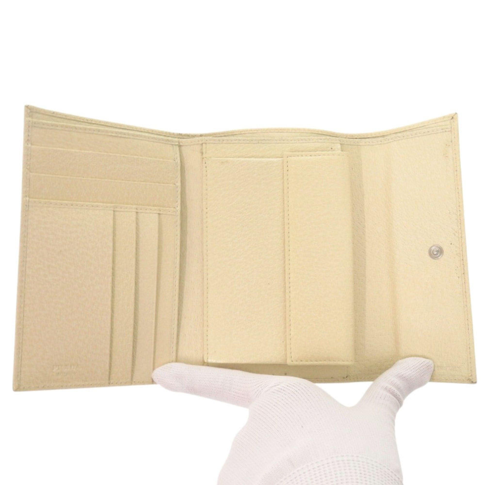 Prada Prada 1M0510 Leather Corda Beige Tri-fold Wallet 0431PRADA Size ONE SIZE - 5 Thumbnail