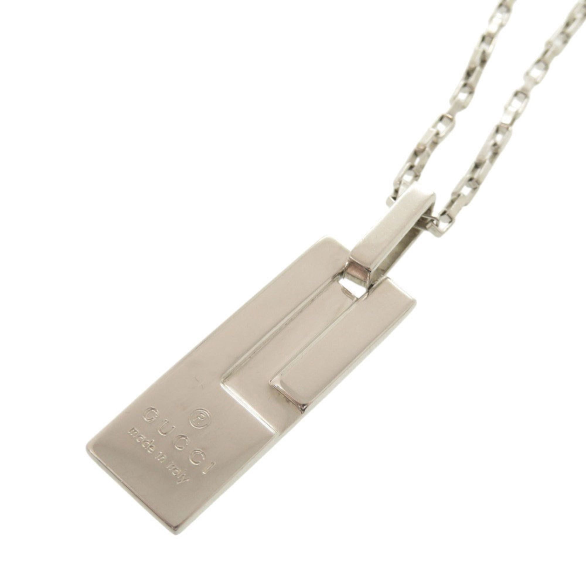 Gucci Gucci Logo Plate Sterling Silver 925 Necklace Pendant 1644GUCCI Size ONE SIZE - 4 Thumbnail