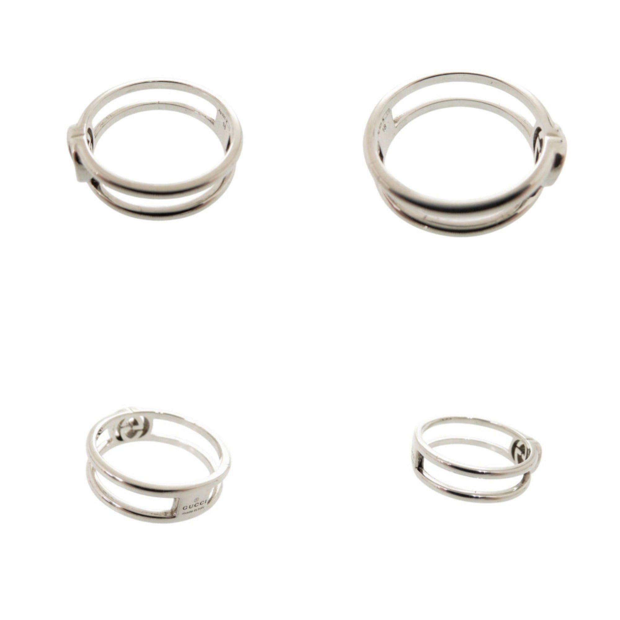 Gucci Gucci Interlocking G #18 (approx. 1) Sterling Silver 925 Ring 1643GUCCI Size ONE SIZE - 9 Thumbnail