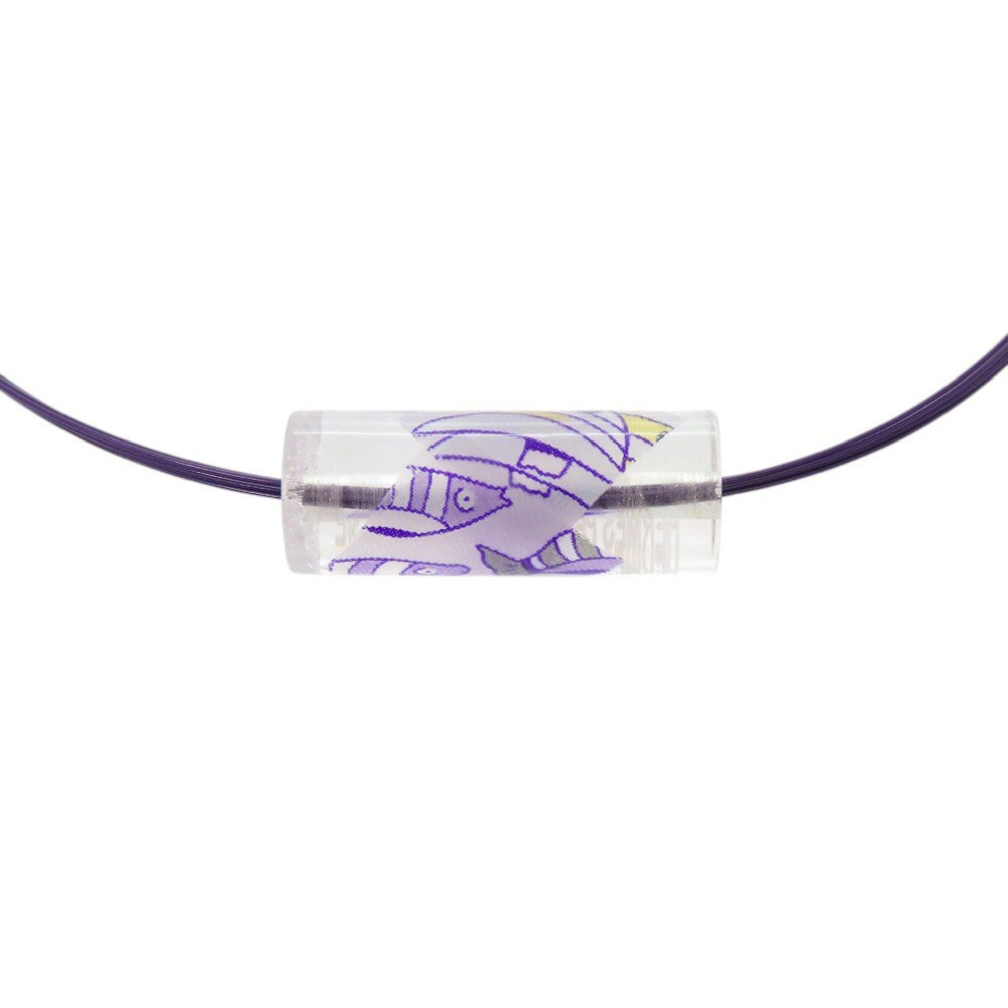 Hermes Excellent condition Hermes Lisine purple choker with fish design 0014HERMES Size ONE SIZE - 3 Thumbnail
