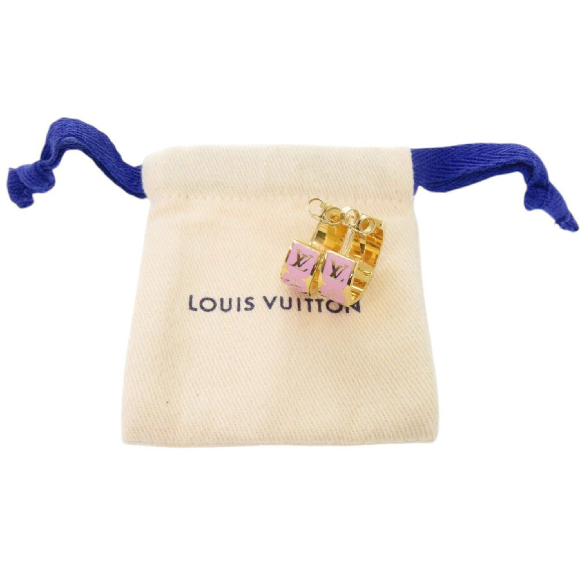 Louis Vuitton Excellent condition Louis Vuitton Nanogram enamel earrings, M01831, pink metal, LV 0175 LOUIS VUITTON Size ONE SIZE - 2 Thumbnail