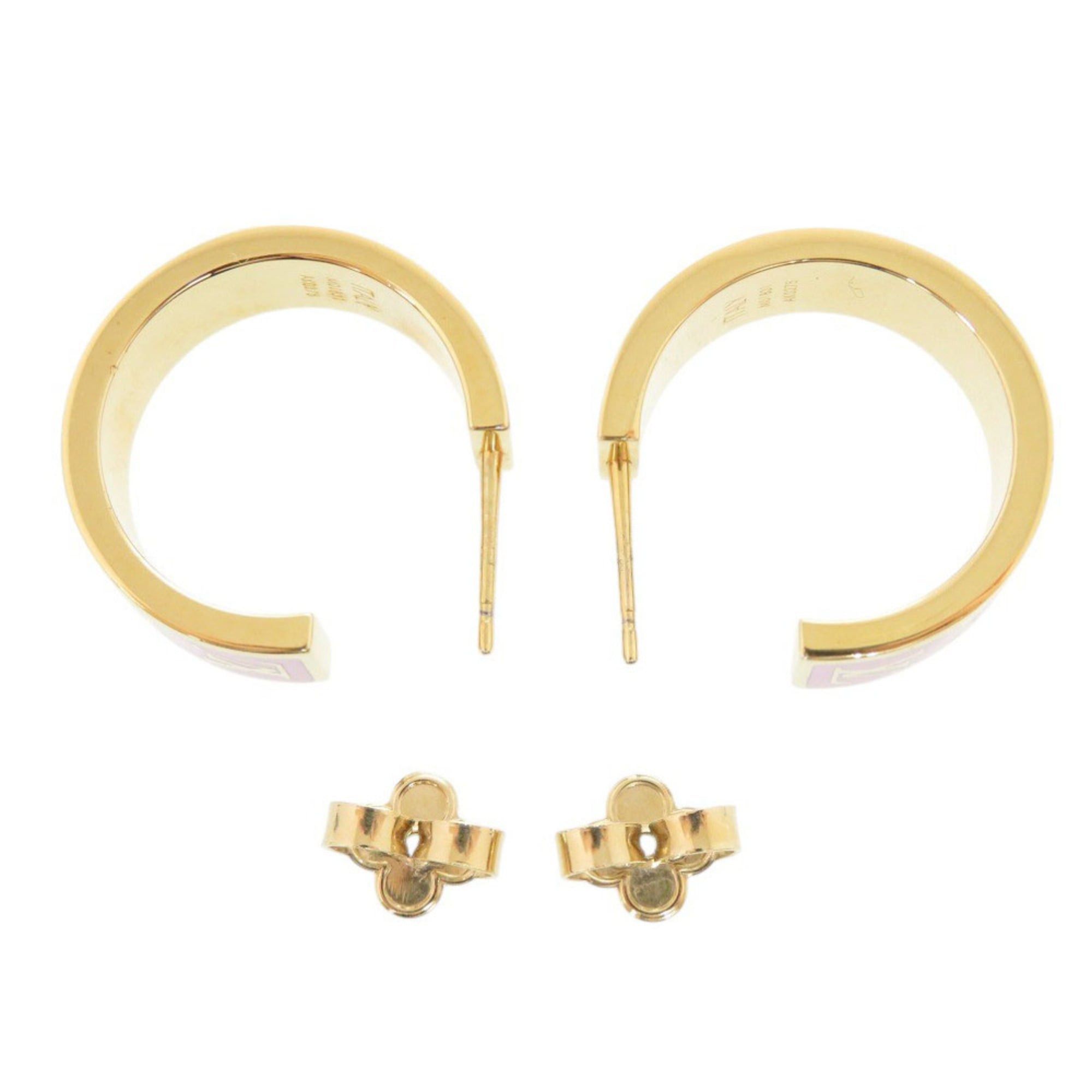 Louis Vuitton Excellent condition Louis Vuitton Nanogram enamel earrings, M01831, pink metal, LV 0175 LOUIS VUITTON Size ONE SIZE - 6 Thumbnail