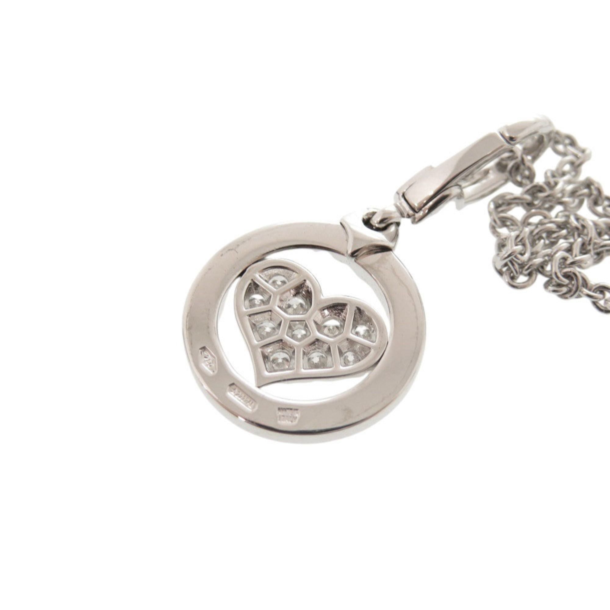 Bvlgari Like New Bulgari Tondo Heart 18KWG 750WG Diamond White Gold Necklace Pendant Jewelry 0132BVLGARI Size ONE SIZE - 7 Thumbnail