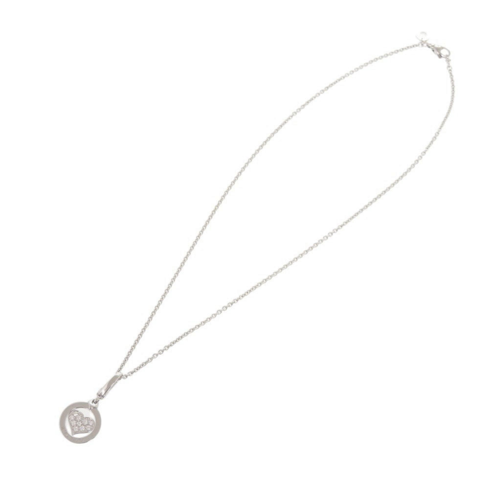 Bvlgari Like New Bulgari Tondo Heart 18KWG 750WG Diamond White Gold Necklace Pendant Jewelry 0132BVLGARI Size ONE SIZE - 3 Thumbnail