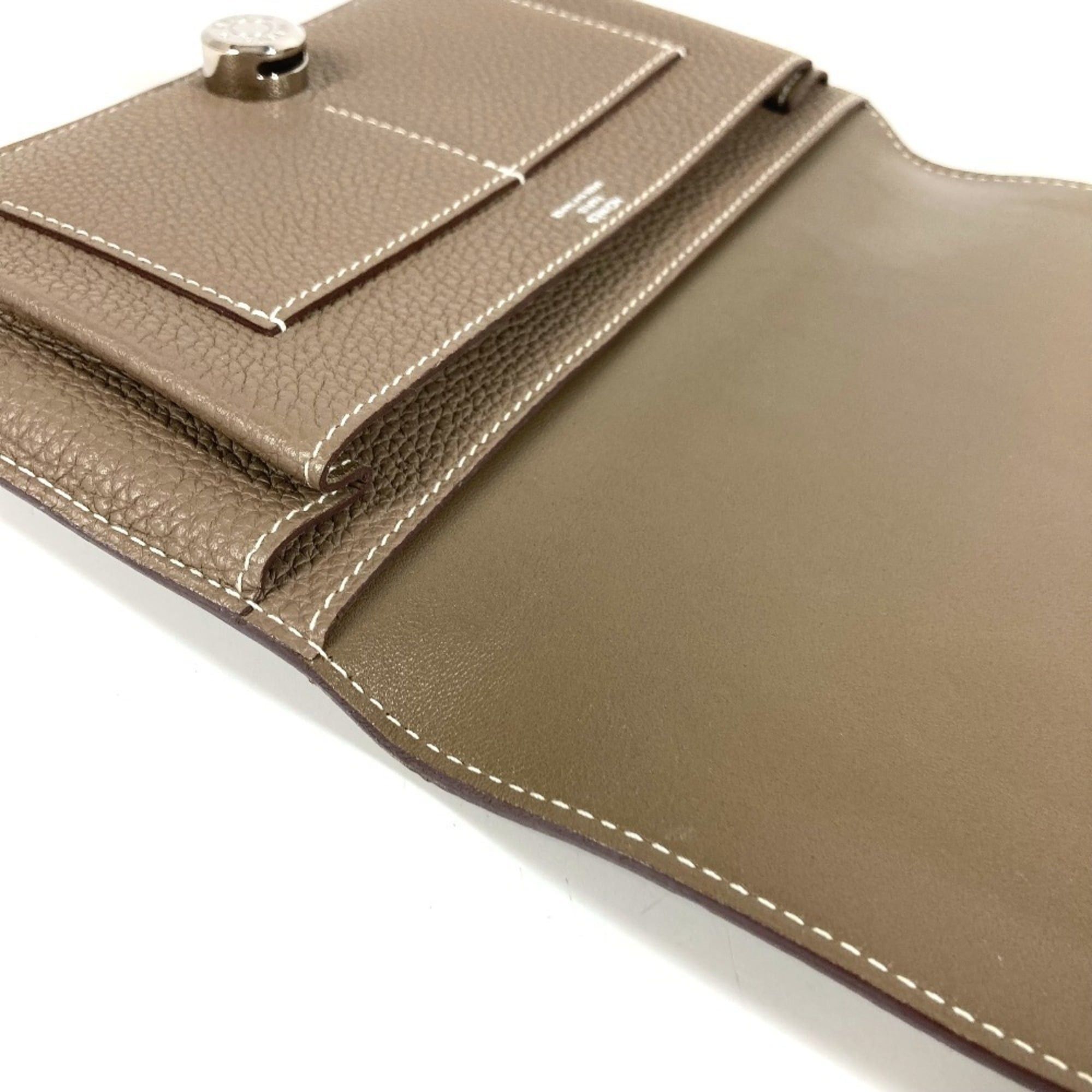 Hermes HERMES Dogon Duo GM Wallet, Long Togo Leather, Men's/Women's, Etoupe Gray Size ONE SIZE - 15 Thumbnail