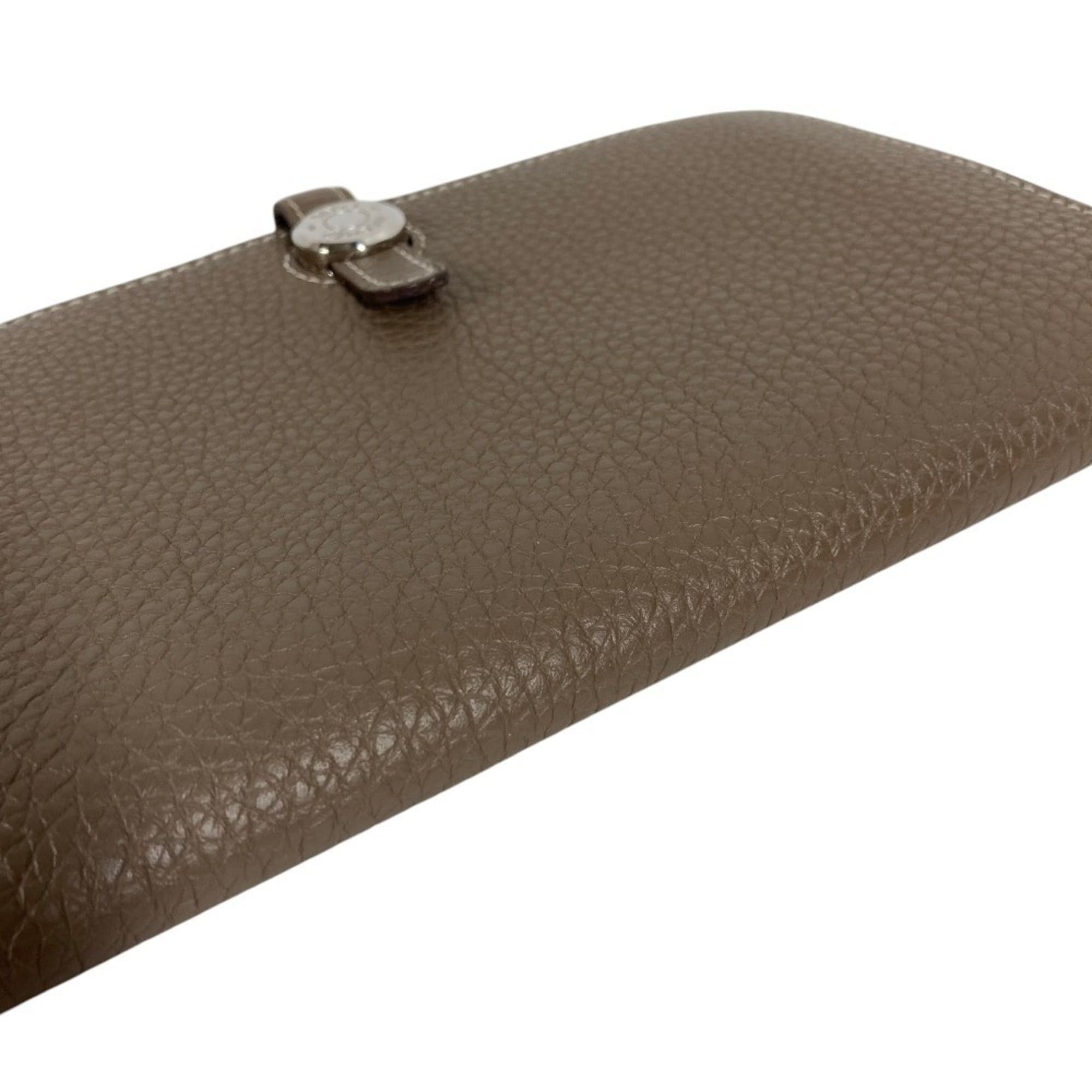 Hermes HERMES Dogon Duo GM Wallet, Long Togo Leather, Men's/Women's, Etoupe Gray Size ONE SIZE - 5 Thumbnail