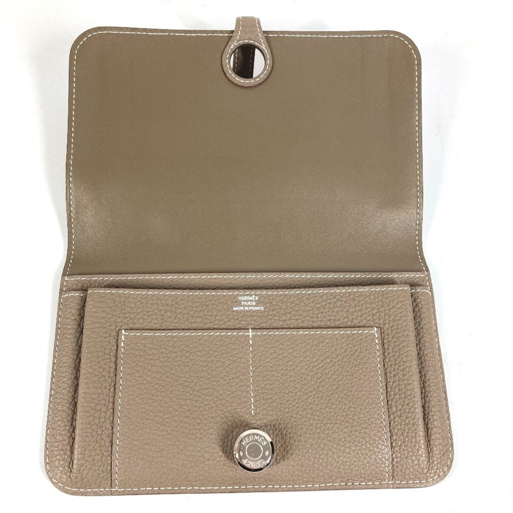 Hermes HERMES Dogon Duo GM Wallet, Long Togo Leather, Men's/Women's, Etoupe Gray Size ONE SIZE - 12 Thumbnail