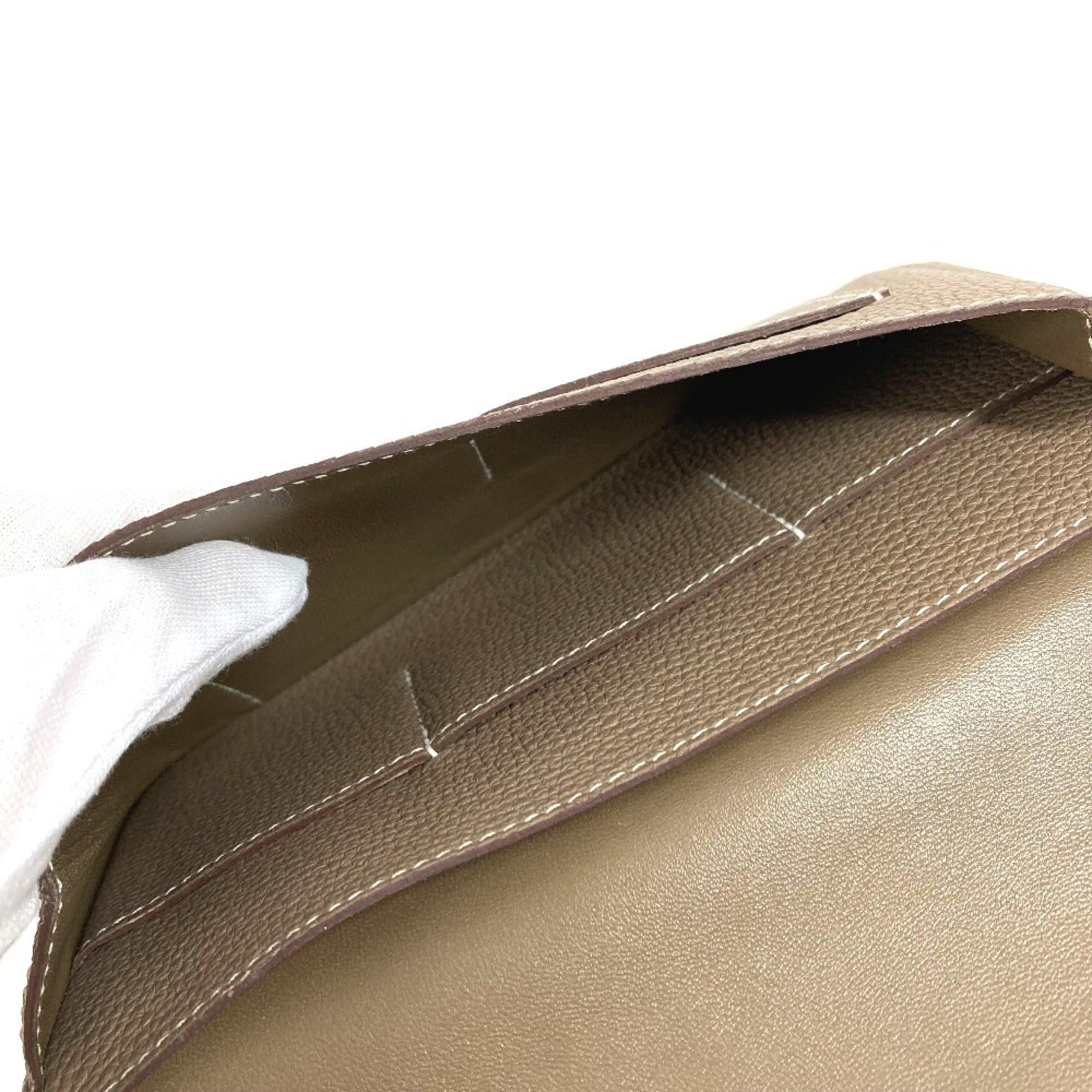 Hermes HERMES Dogon Duo GM Wallet, Long Togo Leather, Men's/Women's, Etoupe Gray Size ONE SIZE - 14 Thumbnail