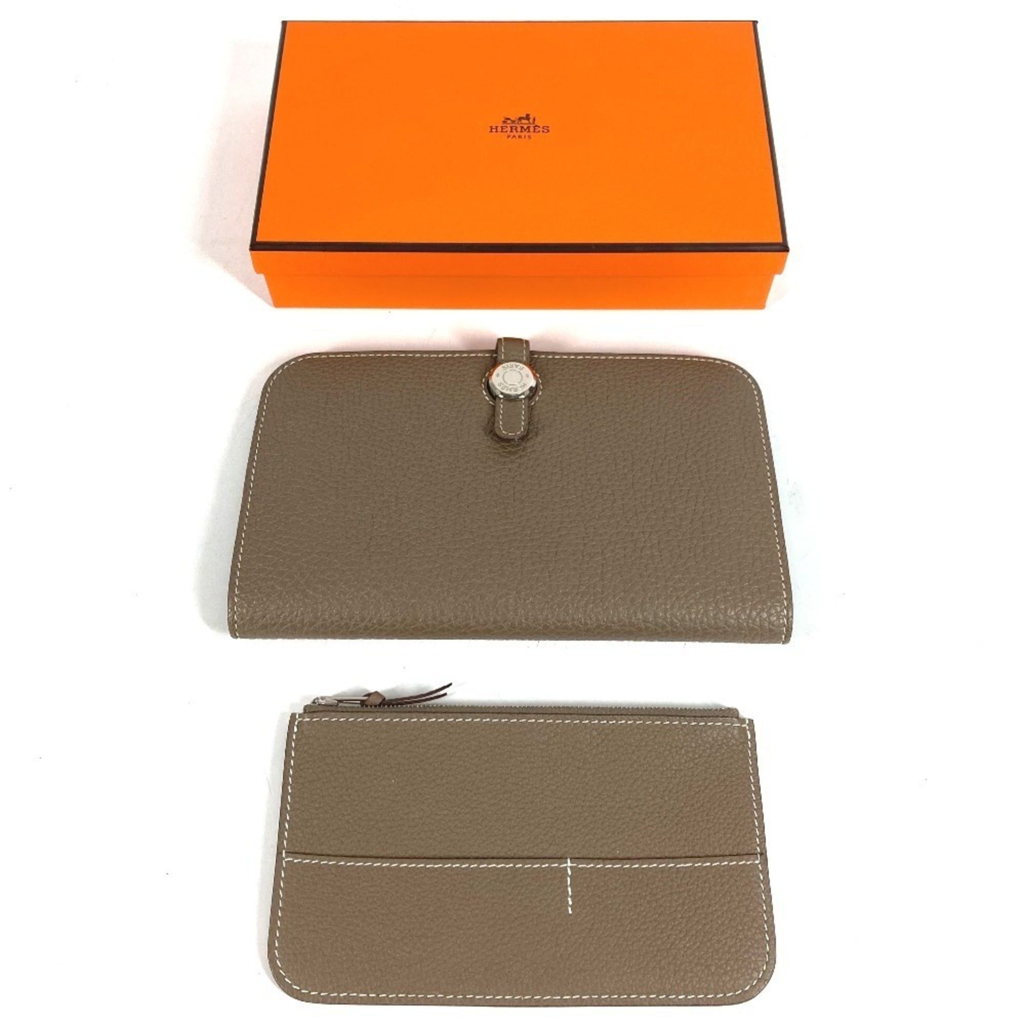 Hermes HERMES Dogon Duo GM Wallet, Long Togo Leather, Men's/Women's, Etoupe Gray Size ONE SIZE - 16 Thumbnail