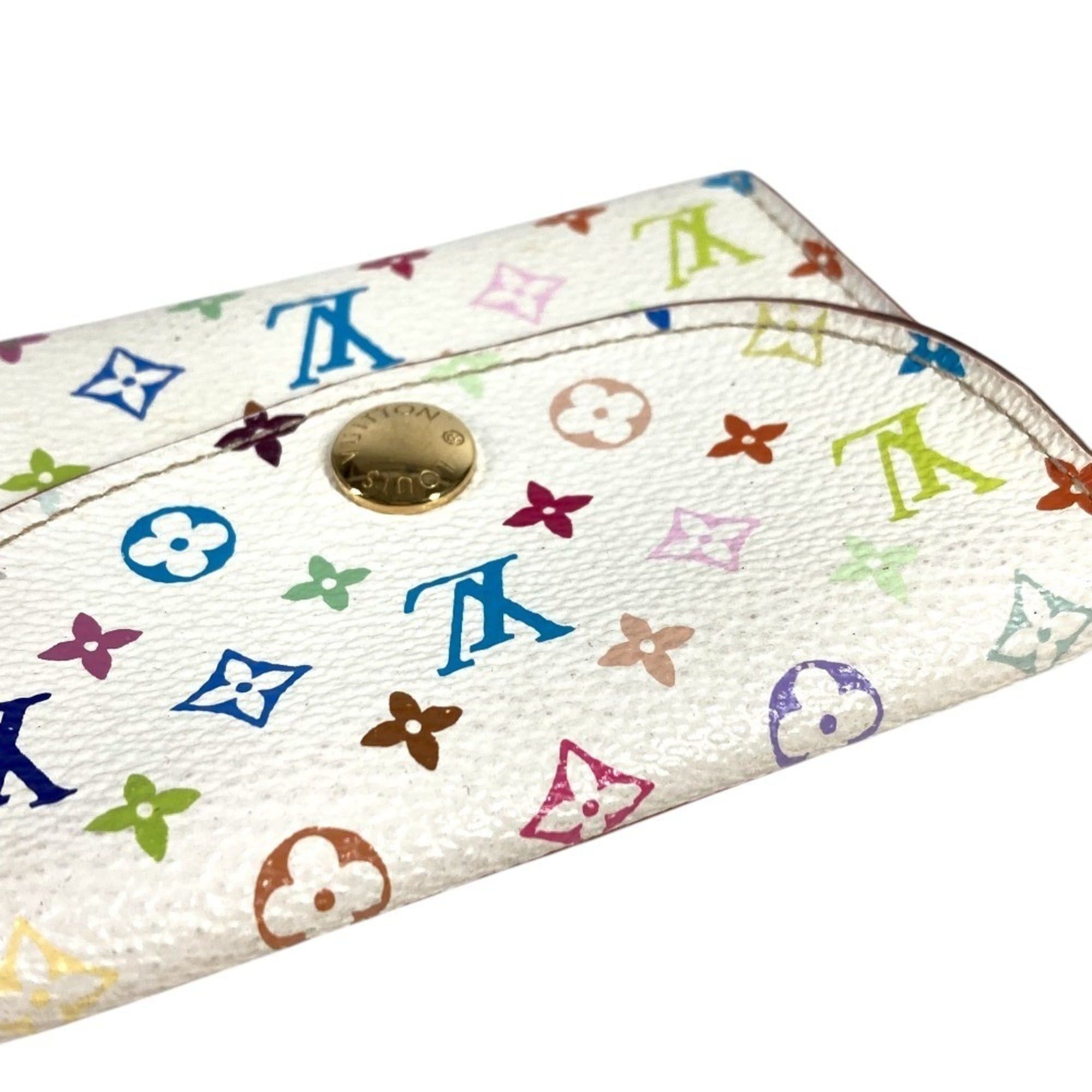Louis Vuitton LOUIS VUITTON M66560 Monogram Multicolor Enveloppe Carte de Visite Business Card Holder Pass Case Holder/Card Canvas Women's Blanc White Size ONE SIZE - 6 Thumbnail