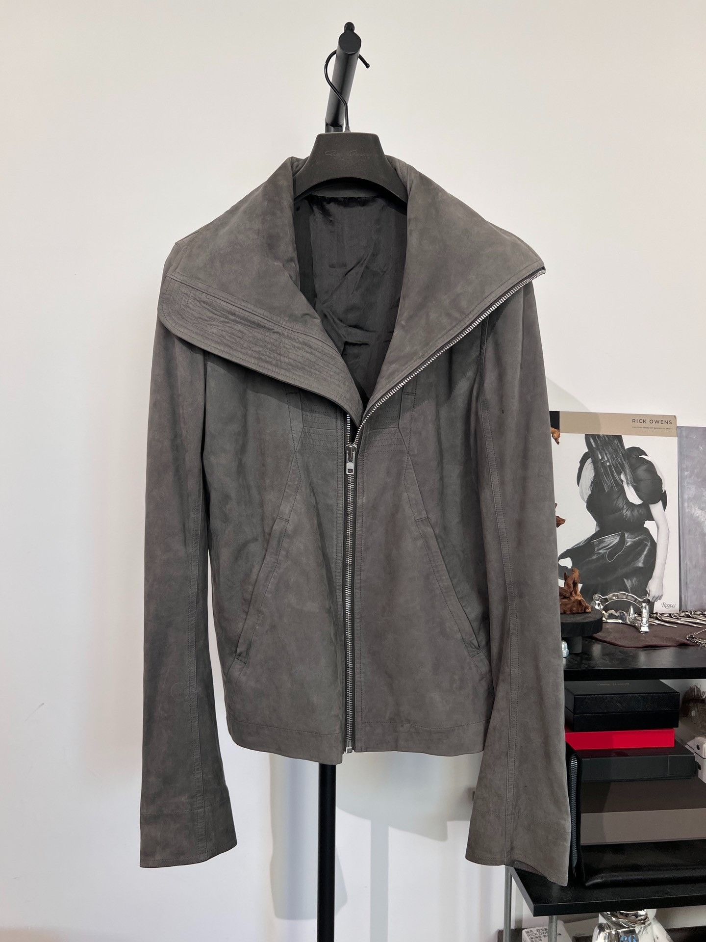 Rick Owens Rick Owens Suede Stand Collar Leather Jacket 48 Size US M / EU 48-50 / 2 - 2 Thumbnail