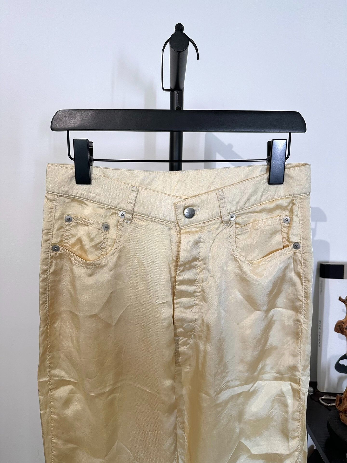 Rick Owens Rick Owens Beige Silk Satin Wide-Leg Pants Size US 29 - 3 Thumbnail