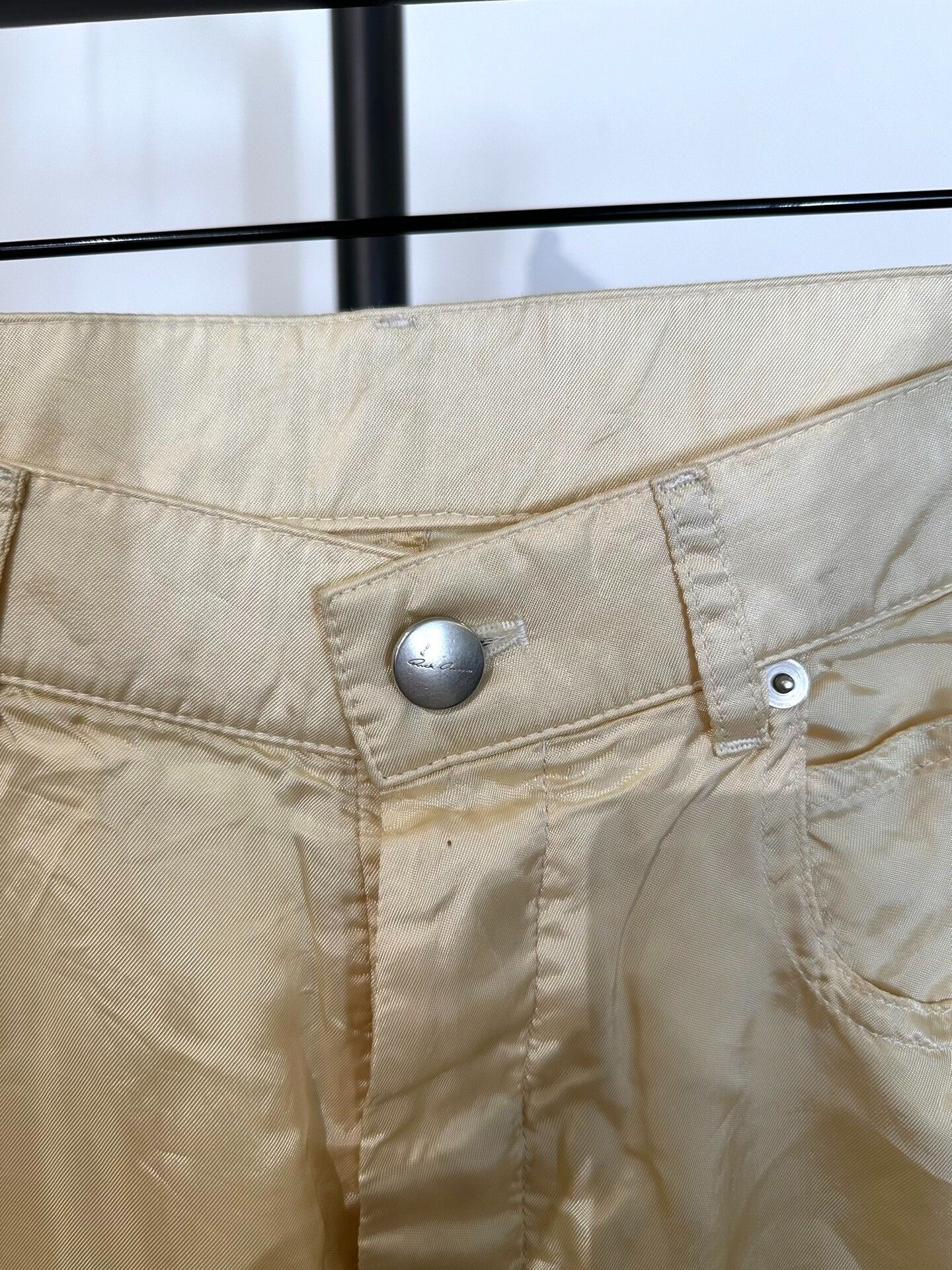 Rick Owens Rick Owens Beige Silk Satin Wide-Leg Pants Size US 29 - 6 Thumbnail