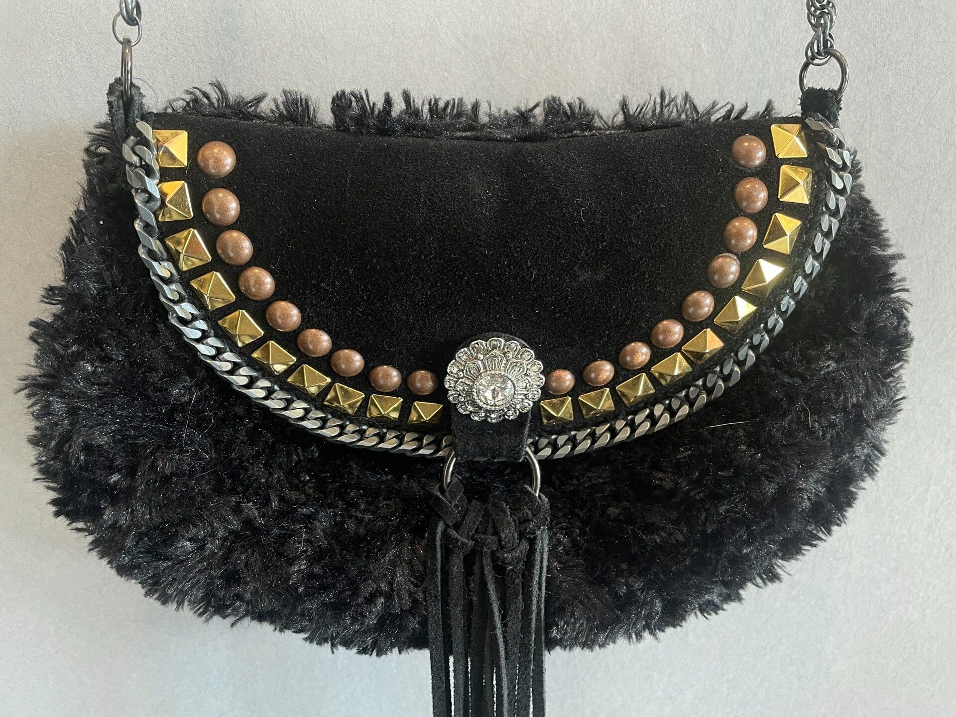 Vintage Vintage Hippie Rivet Beaded Tassel Bag Size ONE SIZE - 2 Thumbnail