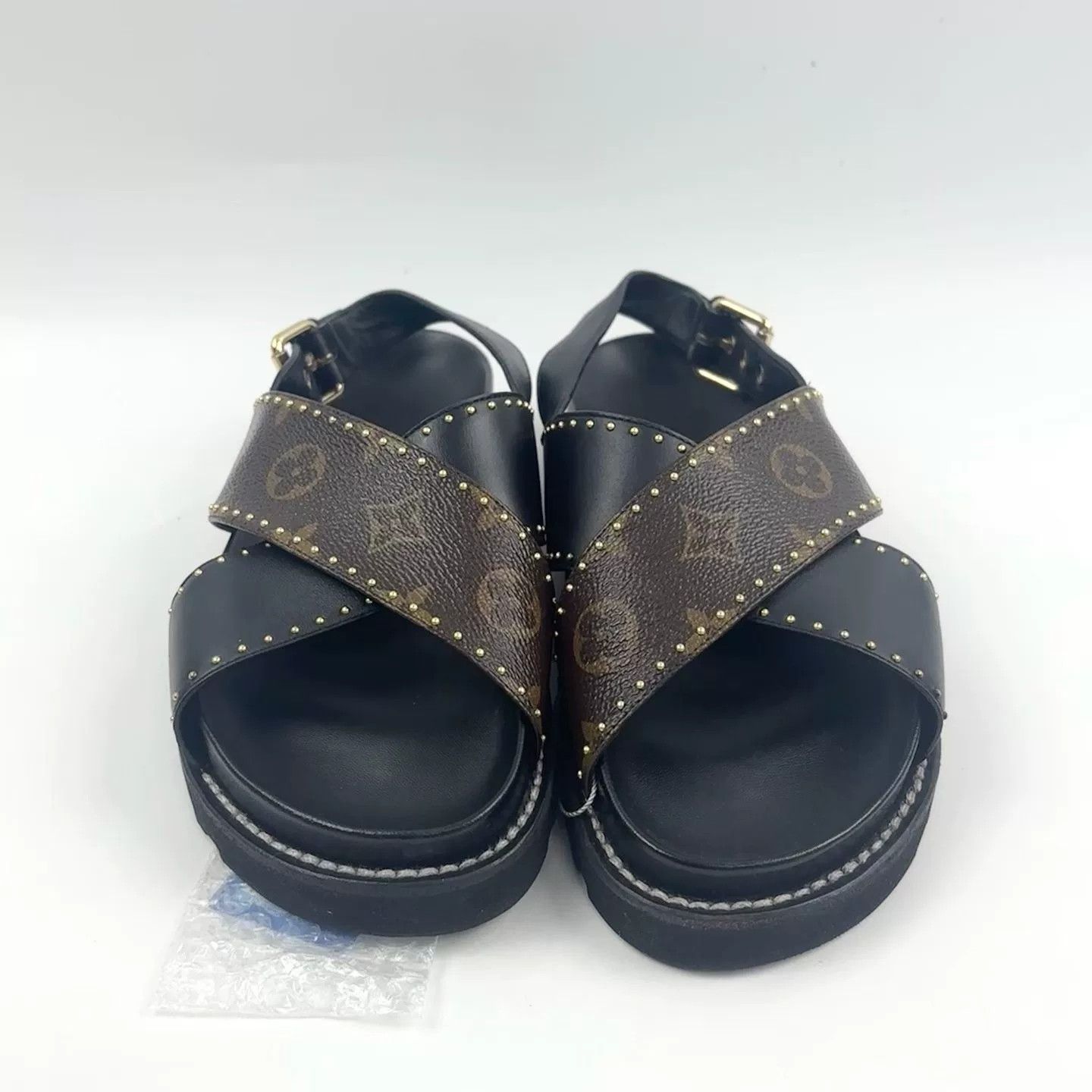 Louis Vuitton Louis Vuitton Black Monogram Sandals Size US 5 / IT 35 - 2 Thumbnail