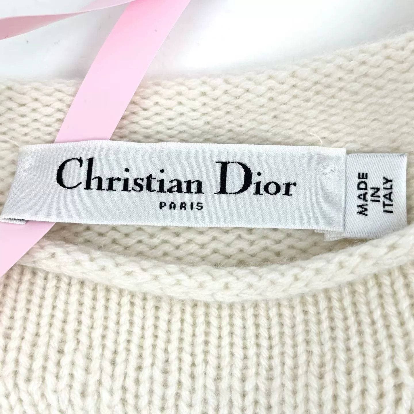 Dior Dior White Embroidered Logo Cashmere Stripes Size S / US 4 / IT 40 - 3 Thumbnail