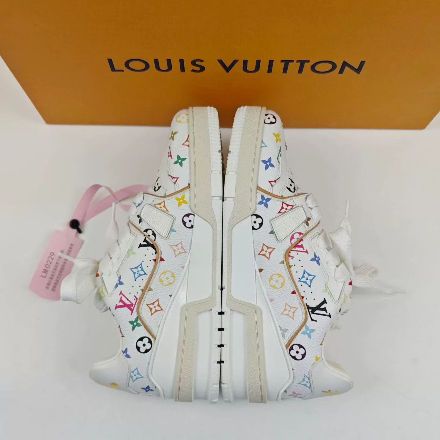 Louis Vuitton Louis Vuitton White Multicolor Trainer Sneakers Size US 5.5 / IT 35.5 - 3 Thumbnail