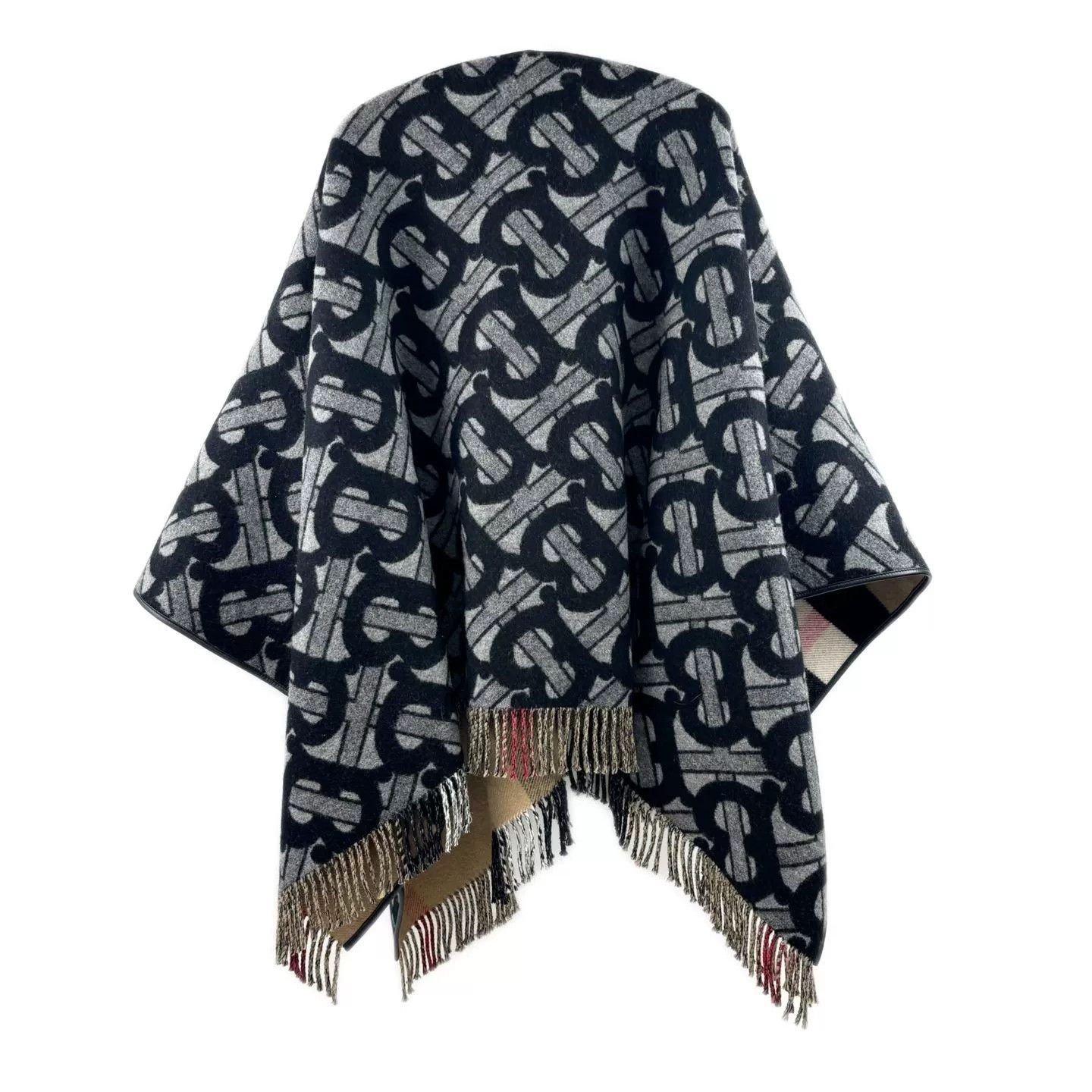 Burberry Burberry Black Reversible Logo Print Shawl Size ONE SIZE - 2 Thumbnail