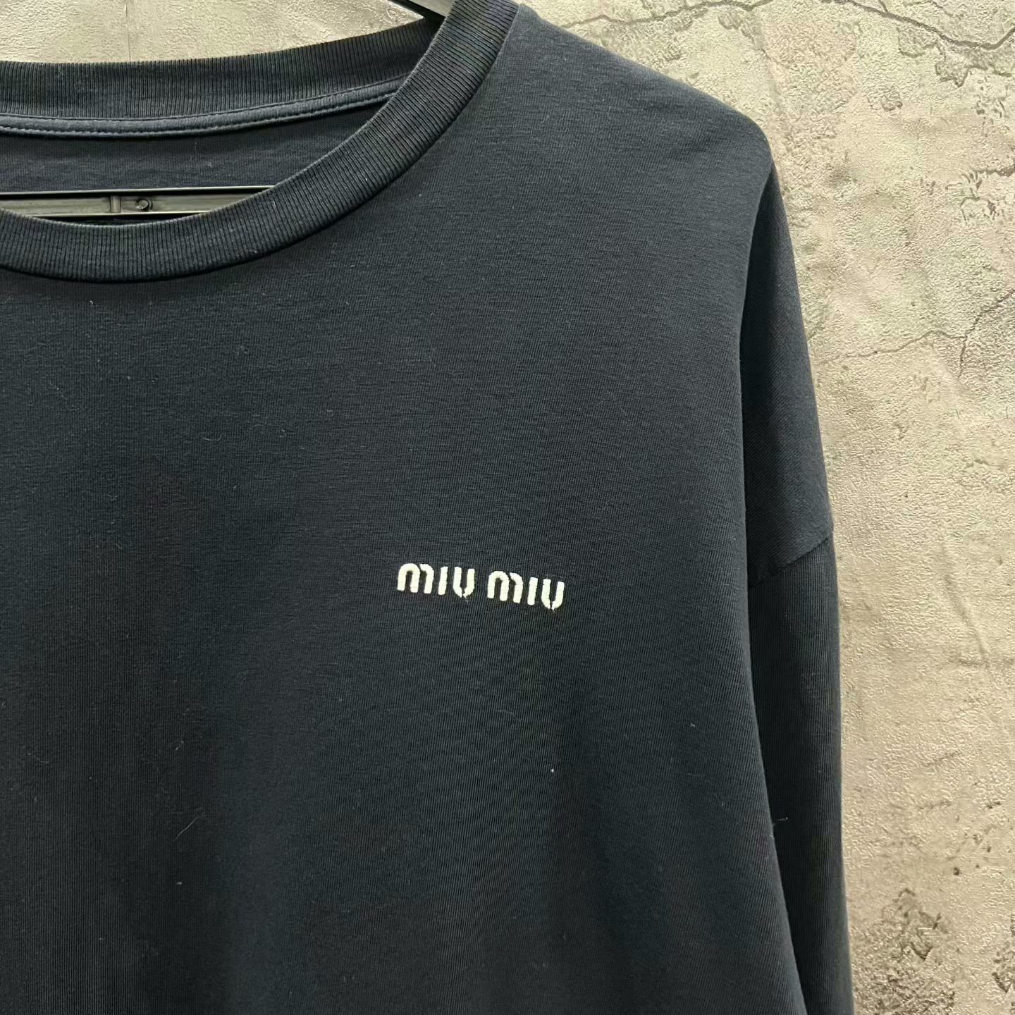 Miu Miu Miu Miu 25FW Embroidered Logo Crewneck Top Size M / US 6-8 / IT 42-44 - 3 Thumbnail
