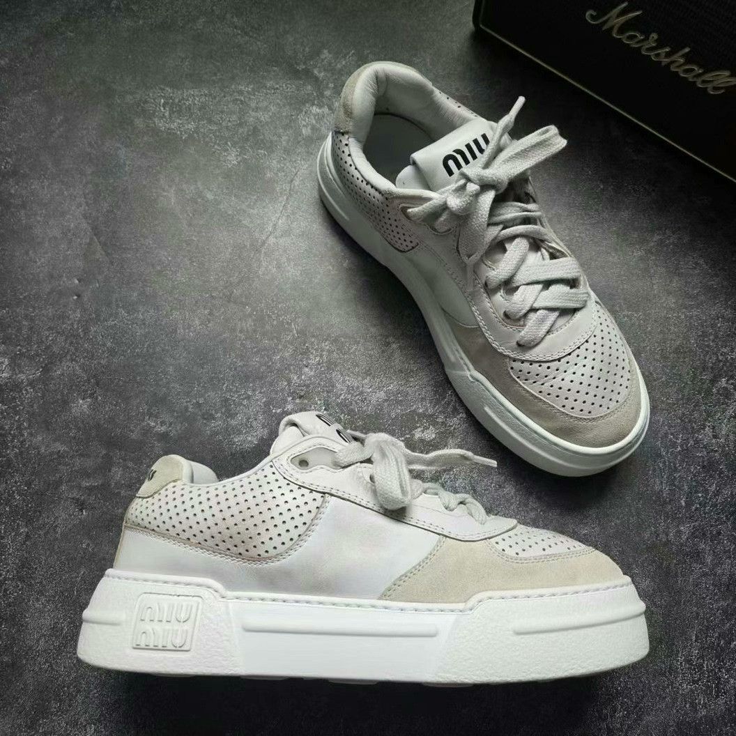 Miu Miu MIU MIU Distressed Platform Sneakers Size US 6 / IT 36 - 5 Thumbnail