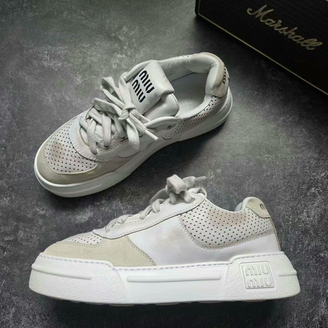 Miu Miu MIU MIU Distressed Platform Sneakers Size US 6 / IT 36 - 4 Thumbnail